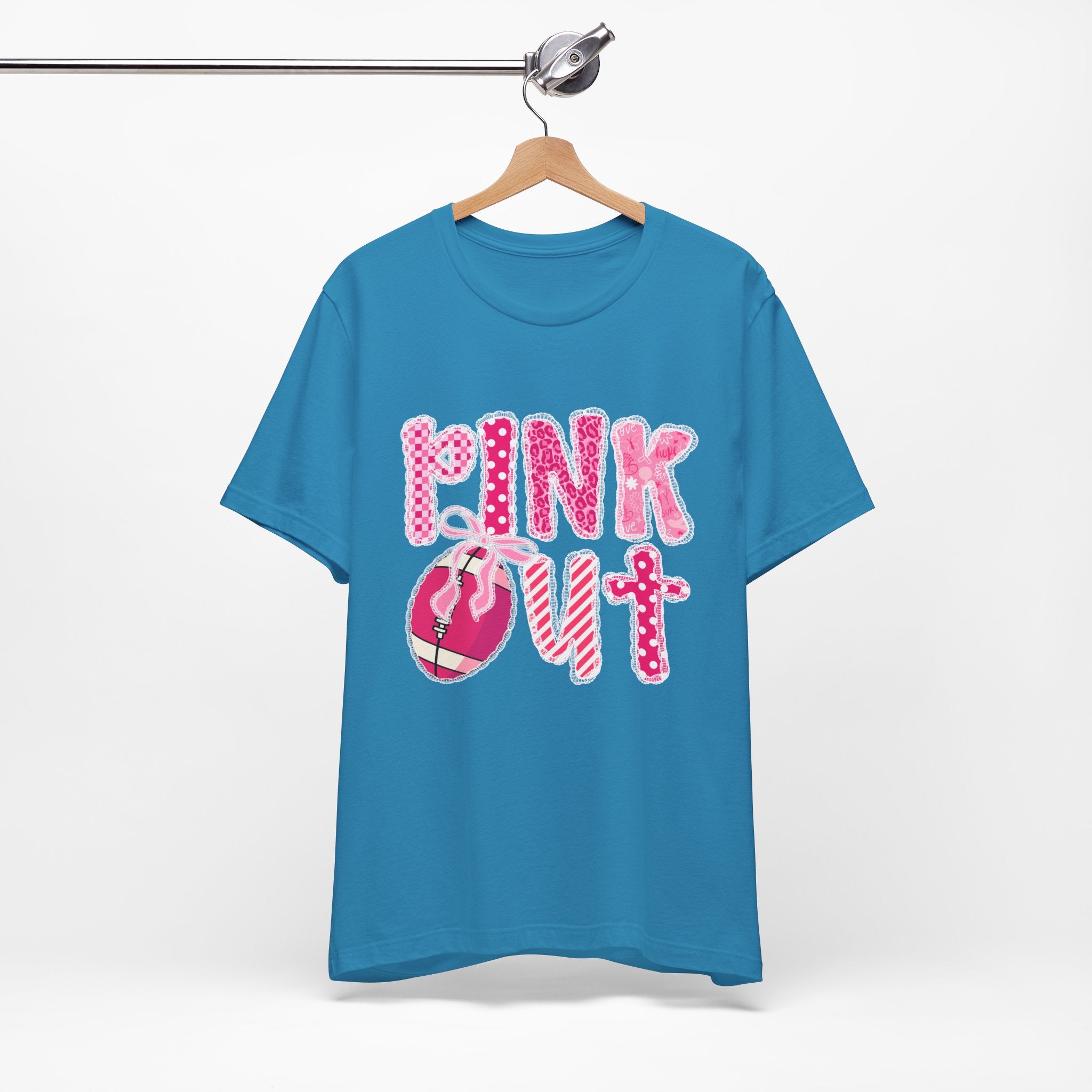 Cute Pink 'PINK OUT' Unisex Tee, Perfect for Breast Cancer Awareness, Casual Wear, Gift for Friends, Fundraising Events, or Team Spirit