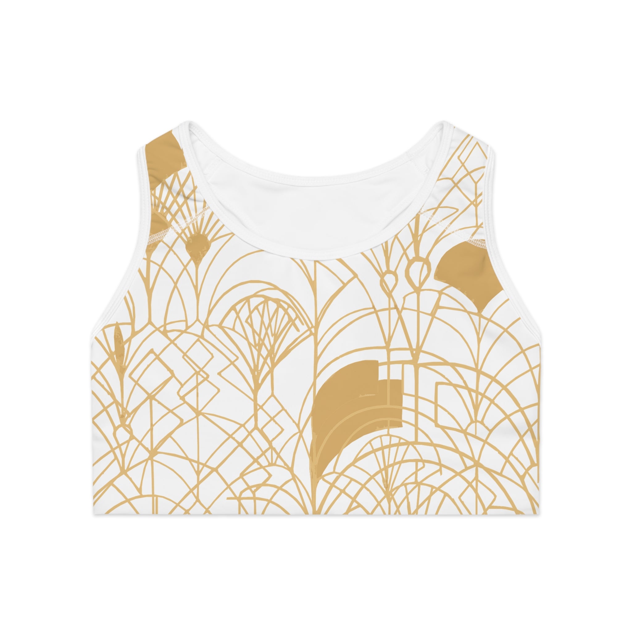 Golden Geometric Sports Bra