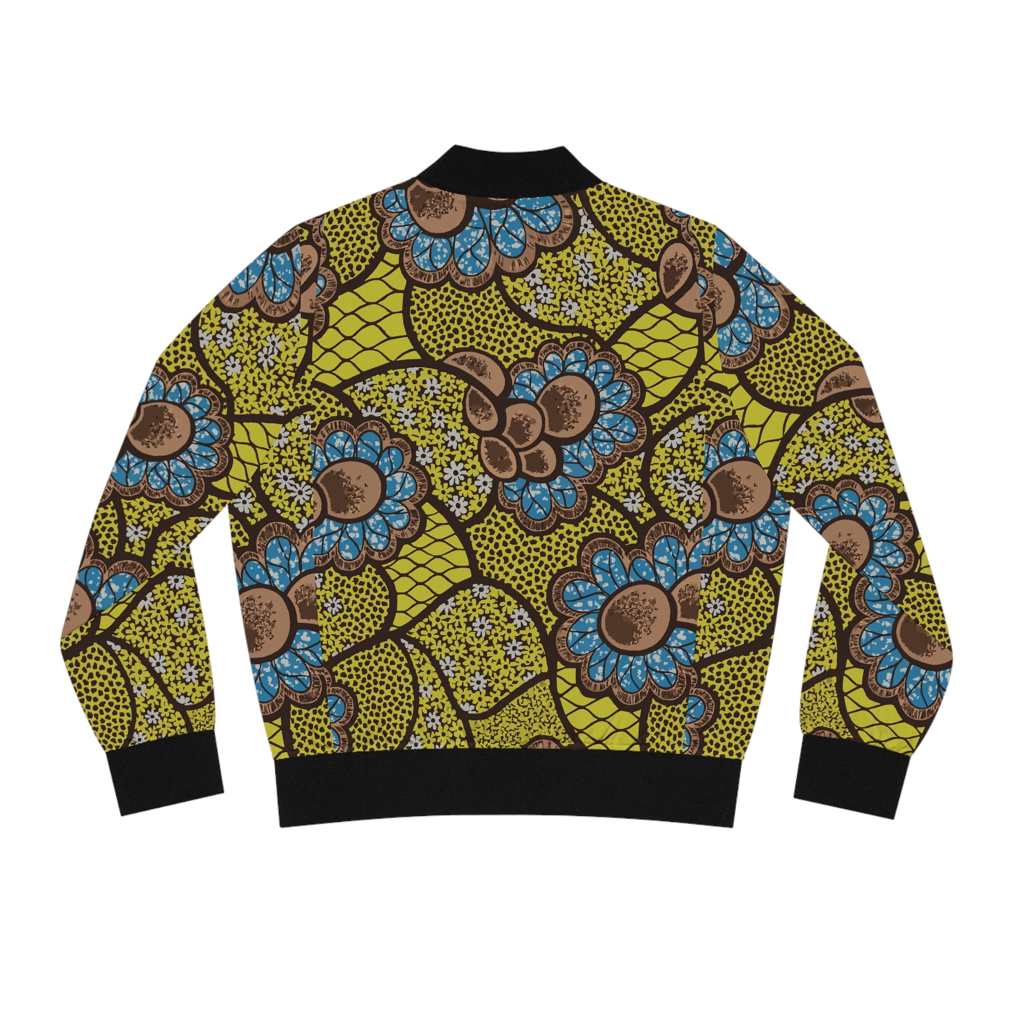 Vibrant Ankara Women's Bomber Jacket, AOP Fashion Coat, Trendy Streetwear, Gift for Her, Spring/Summer Style