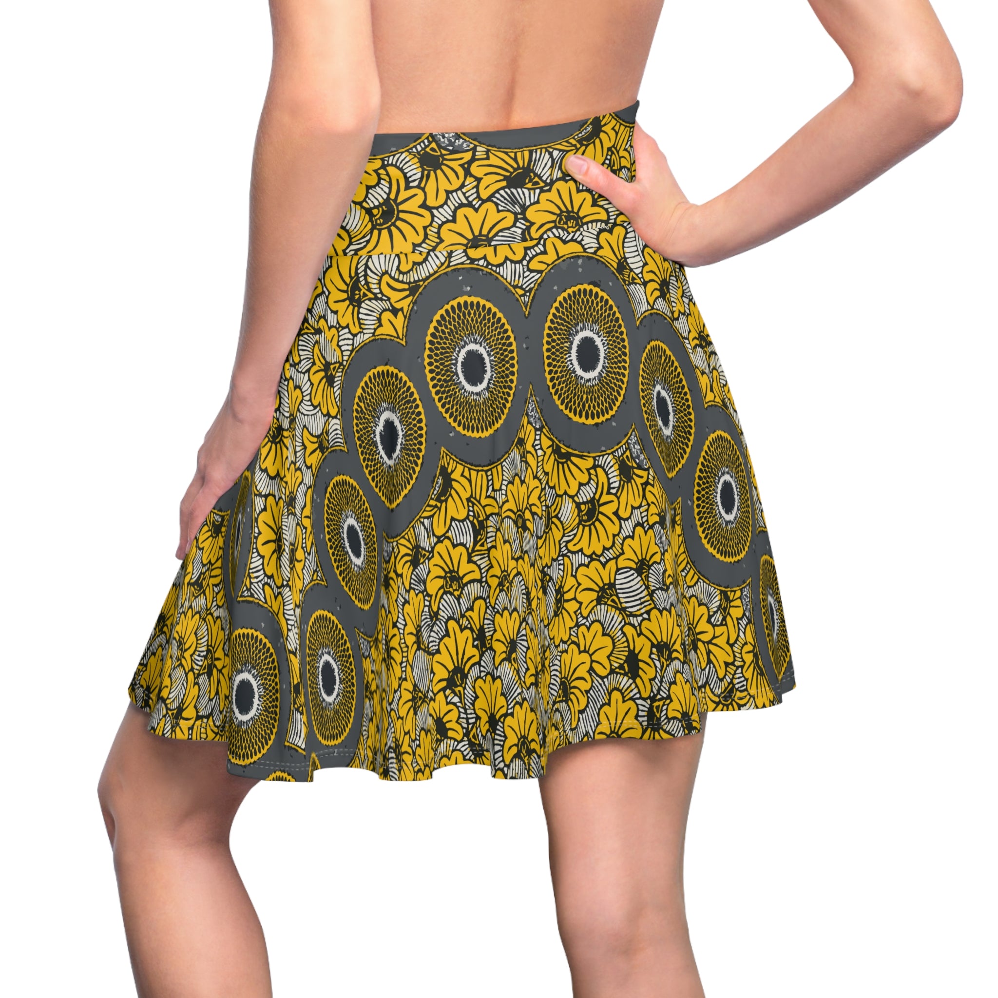 Ankara Women's Skater Skirt, African Print Flare Skirt, Colorful High Waisted Skirt, Ethnic Festival Skirt, Bohemian Fashion Apparel