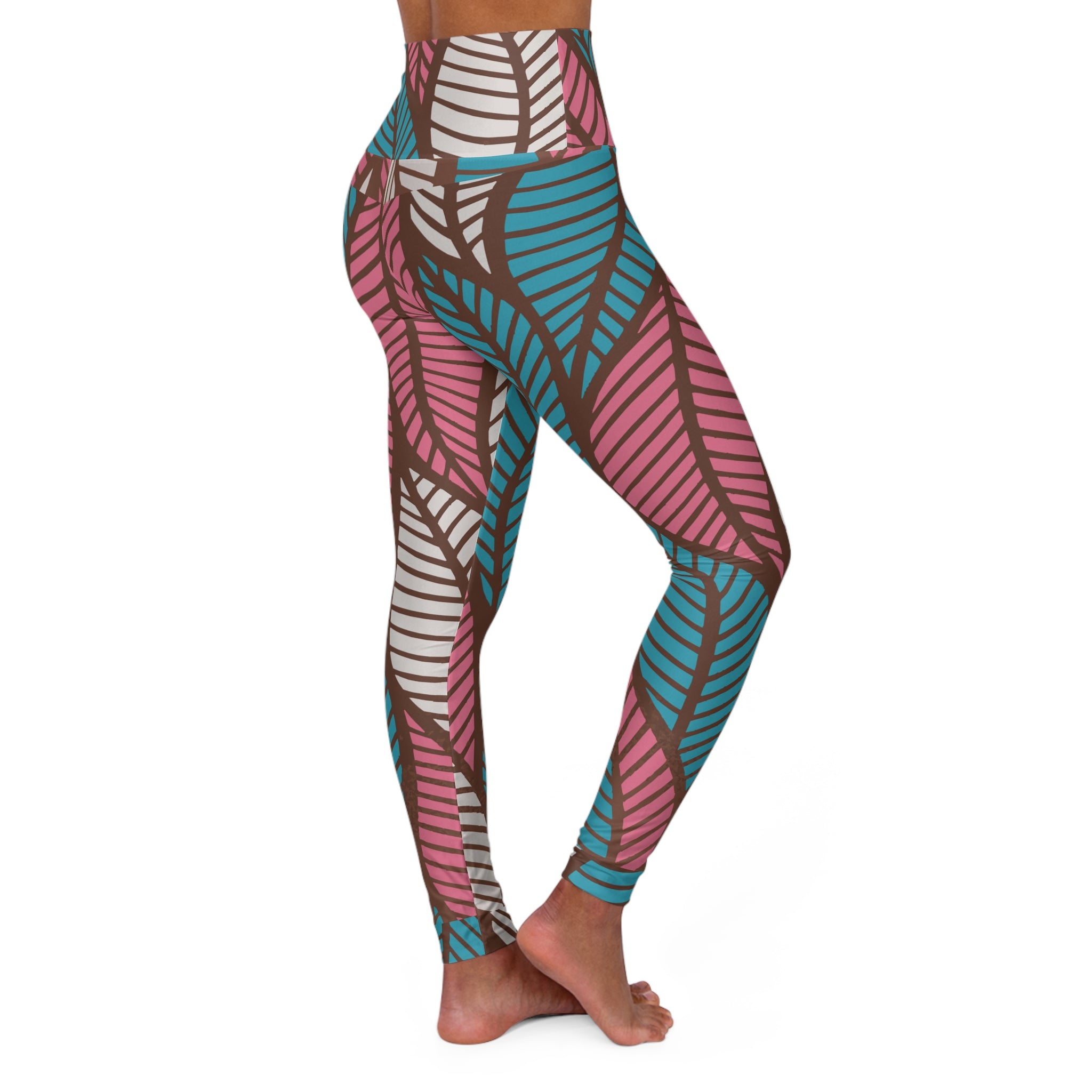 Ankara High Waisted Leggings - African Print Yoga Pants, Workout Tights, Ethnic Print Activewear, Boho Fitness Apparel, Tribal Print