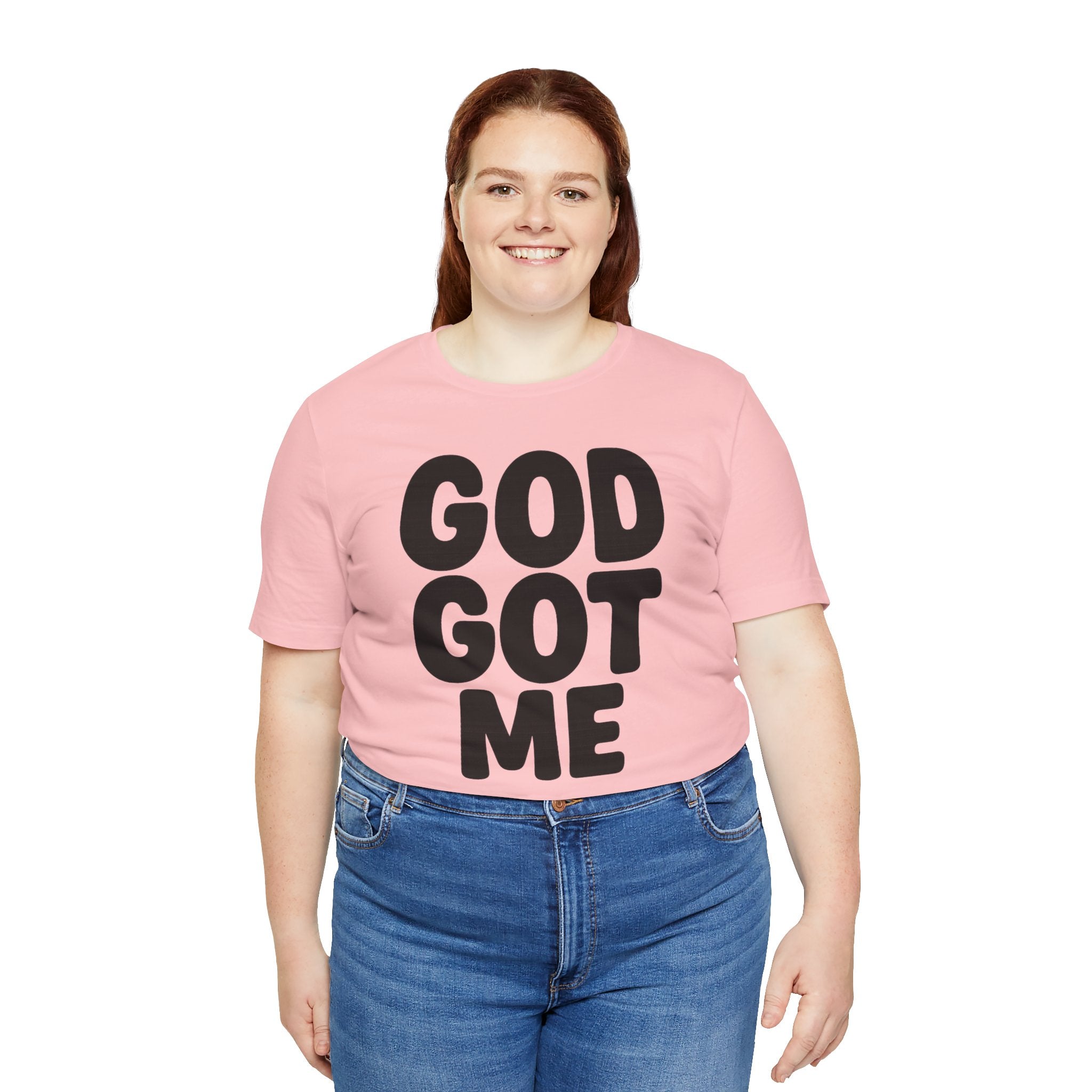 GOD GOT ME Religious T-Shirt, Christian Design. Clothing, Inspirational Tee, Faith Shirt, Unisex Jersey Short Sleeve Tee with