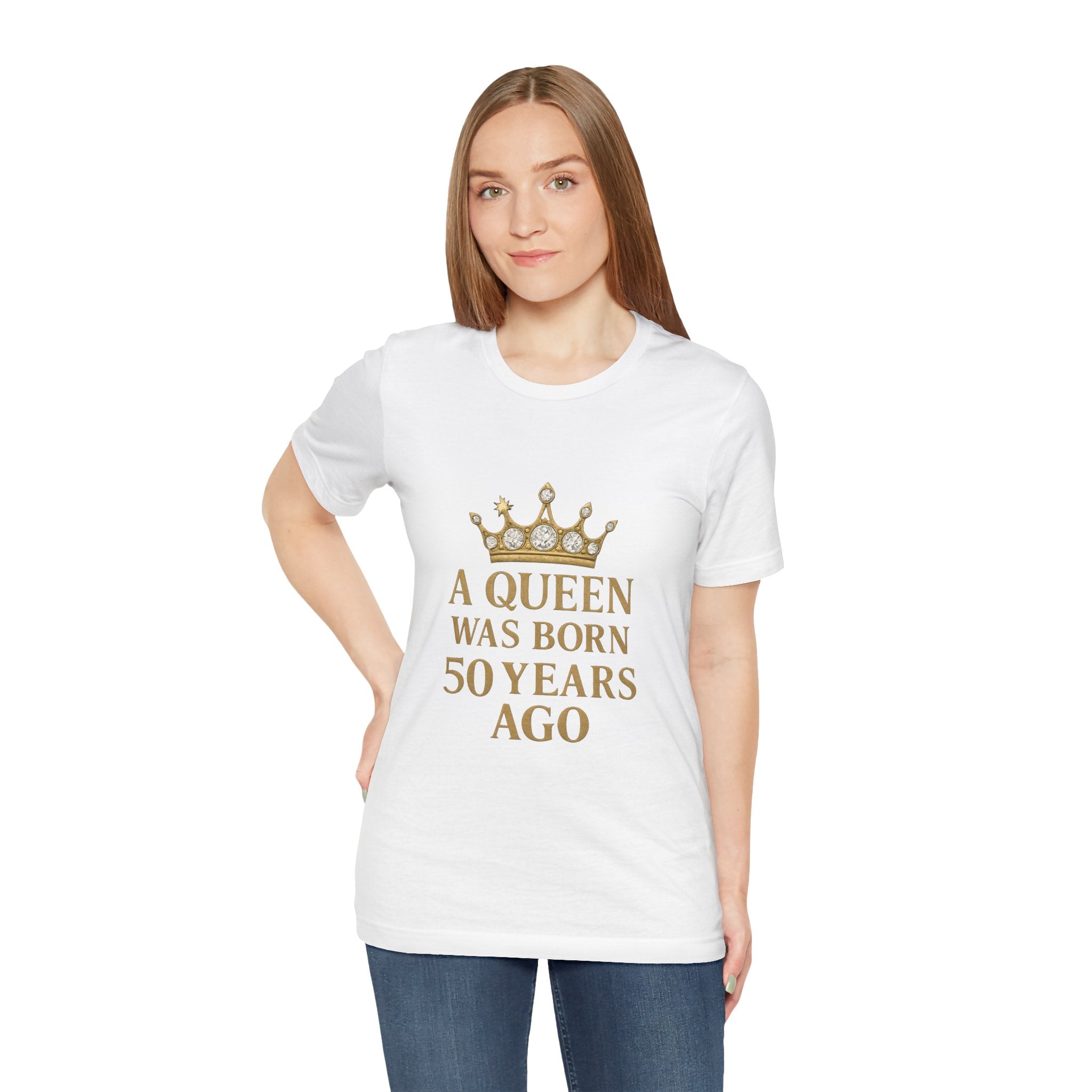50th Birthday Queen Tee, A Queen Was Born 50 Years Ago Shirt, Anniversary Gift, Retro T-Shirt, Crown Design Tee