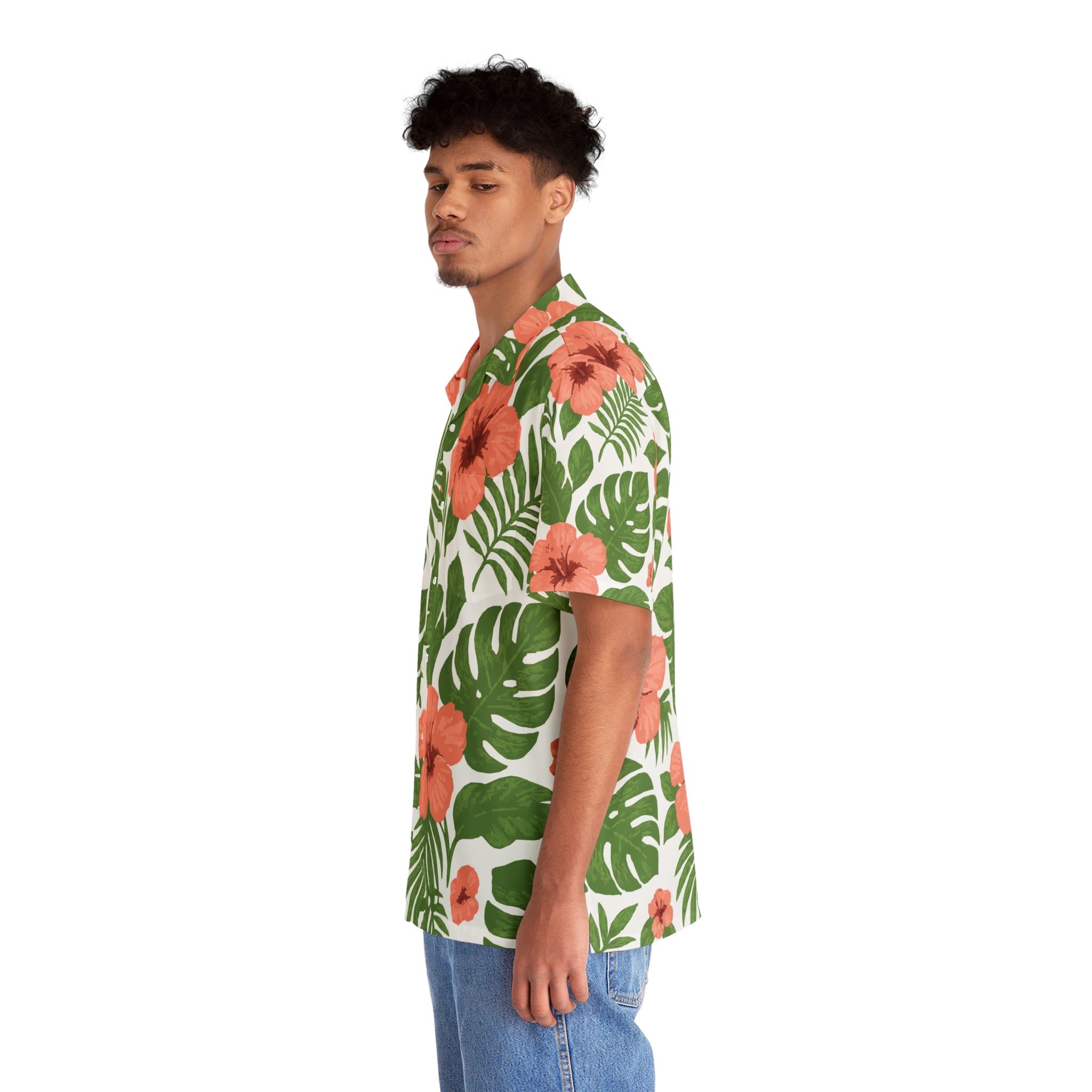 Men's Tropical Hawaiian Shirt, Summer Vibes, Beach Wear, Vacation Fashion, Luau Party Shirt, Trendy Casual Apparel