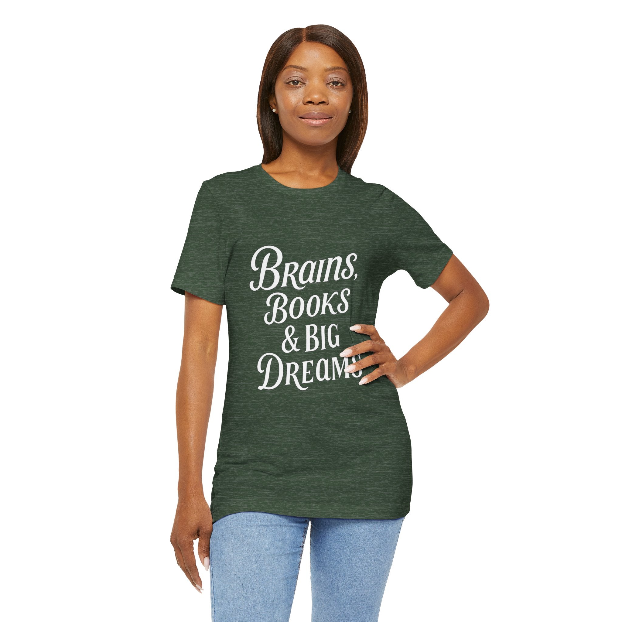 Brainiac Tee, Book Lover Shirt, Big Dreams T-Shirt, Unisex Graphic Top, Intellectual Clothing
