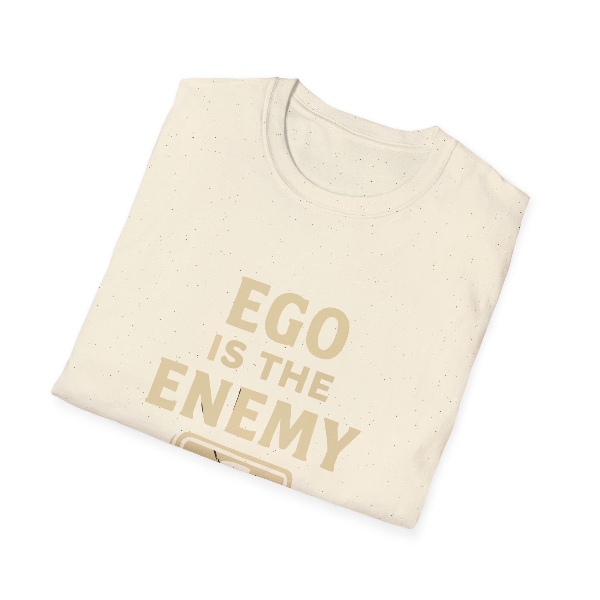 Ego Is The Enemy Unisex Softstyle Tee, Inspirational Graphic Shirt, Motivational Quote Top, Self-Development Apparel, Minimalist T-Shirt,