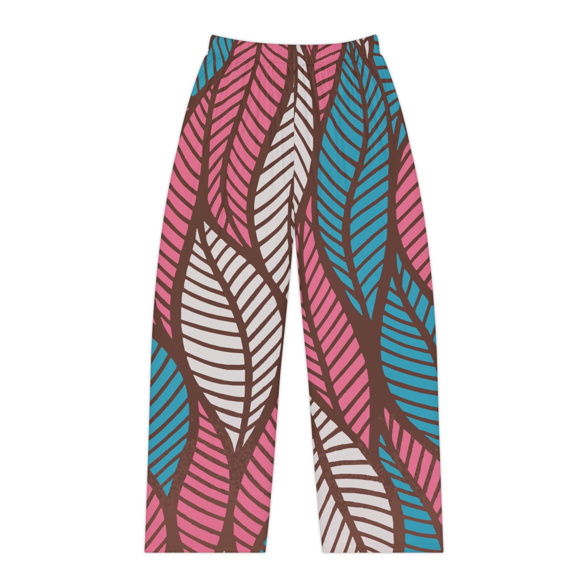 Ankara Leaf Print Women's Pajama Pants, Cozy Sleepwear, Loungewear, Gift for Her, Relaxation Pants, Holiday Fashion