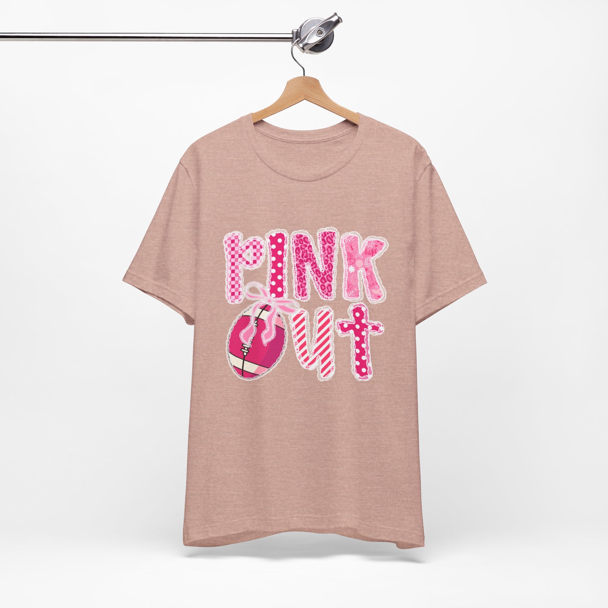 Cute Pink 'PINK OUT' Unisex Tee, Perfect for Breast Cancer Awareness, Casual Wear, Gift for Friends, Fundraising Events, or Team Spirit