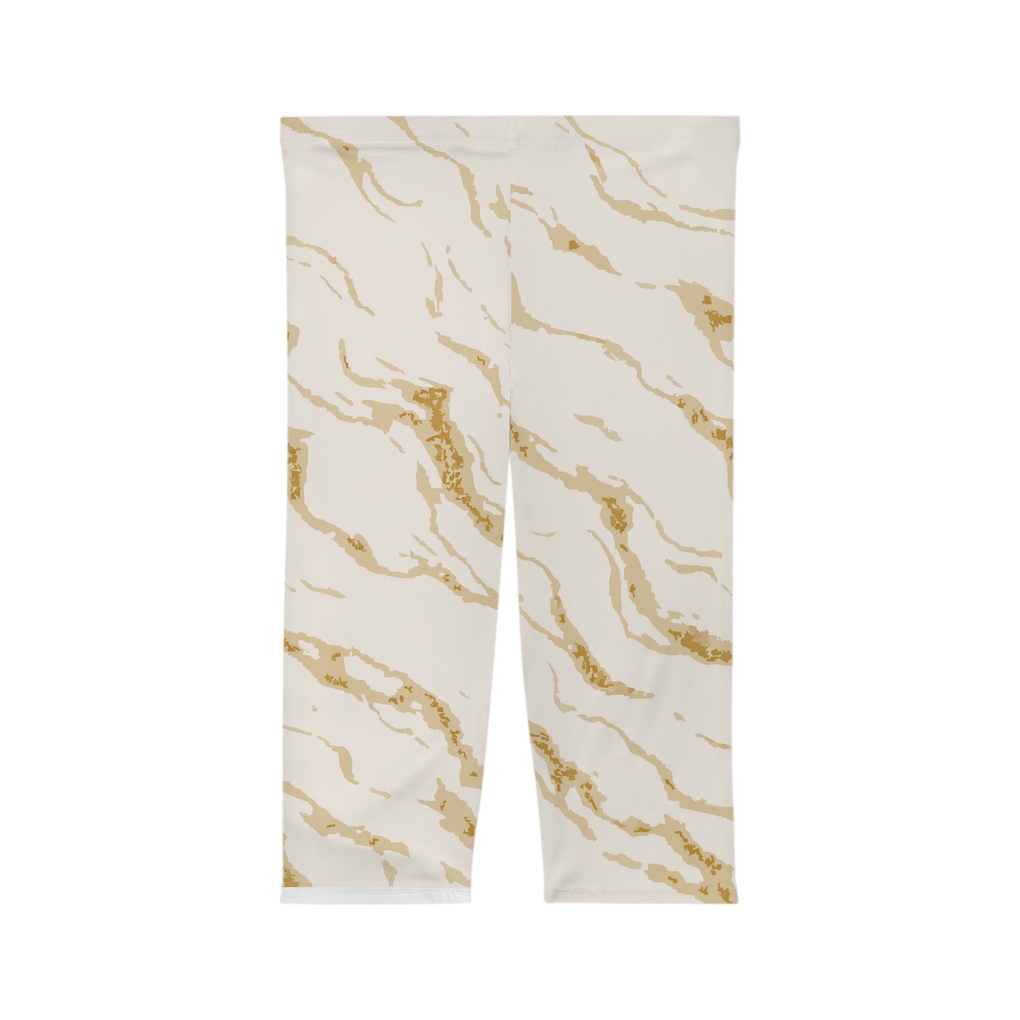 White Gold Women's Capri Leggings, Yoga Pants, Workout Wear, Stretchy Athletic Leggings, Gym Apparel, Fitness Tights