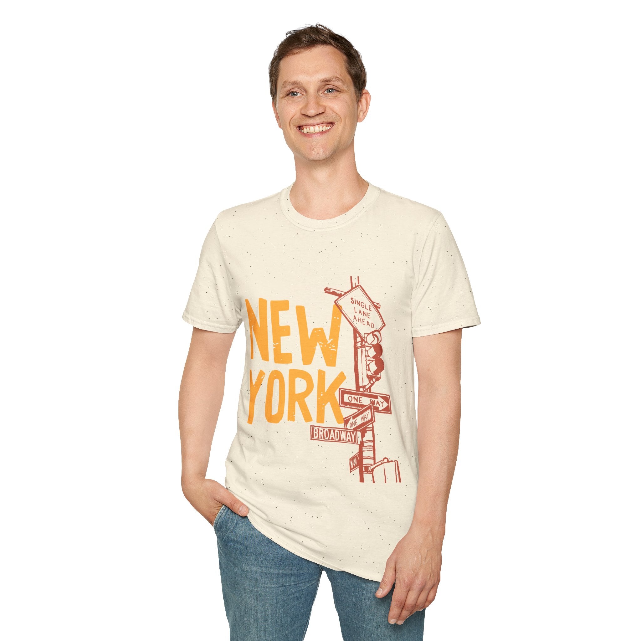 New York Skyline Unisex Softstyle T-Shirt, City Apparel, Travel Shirt, Gift for NYC Lovers, Casual Wear, Summer Fashion