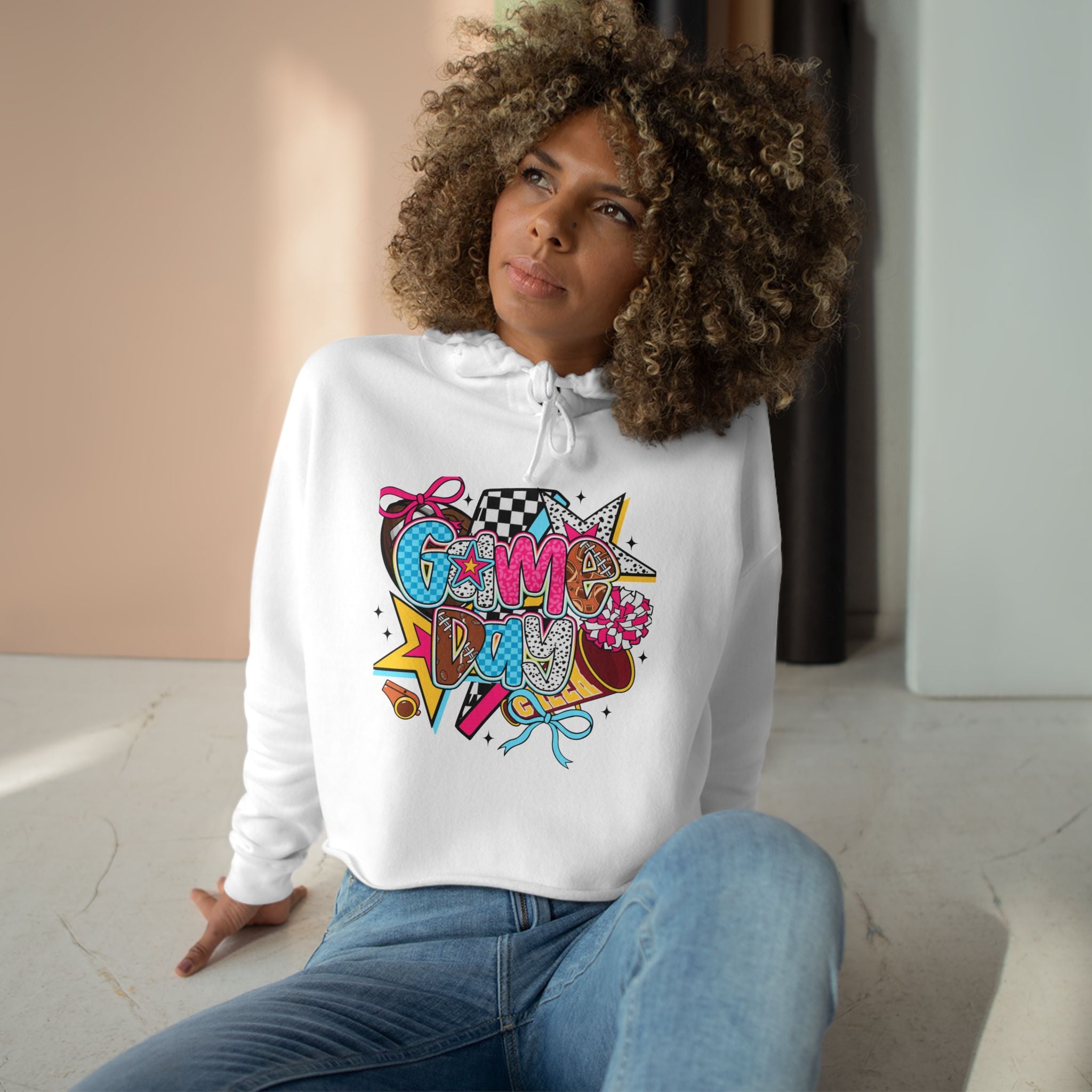 Colorful Graphic Crop Hoodie | Trendy Streetwear, Fall Fashion, Casual Wear, Gift for Gamers, Festival Clothes