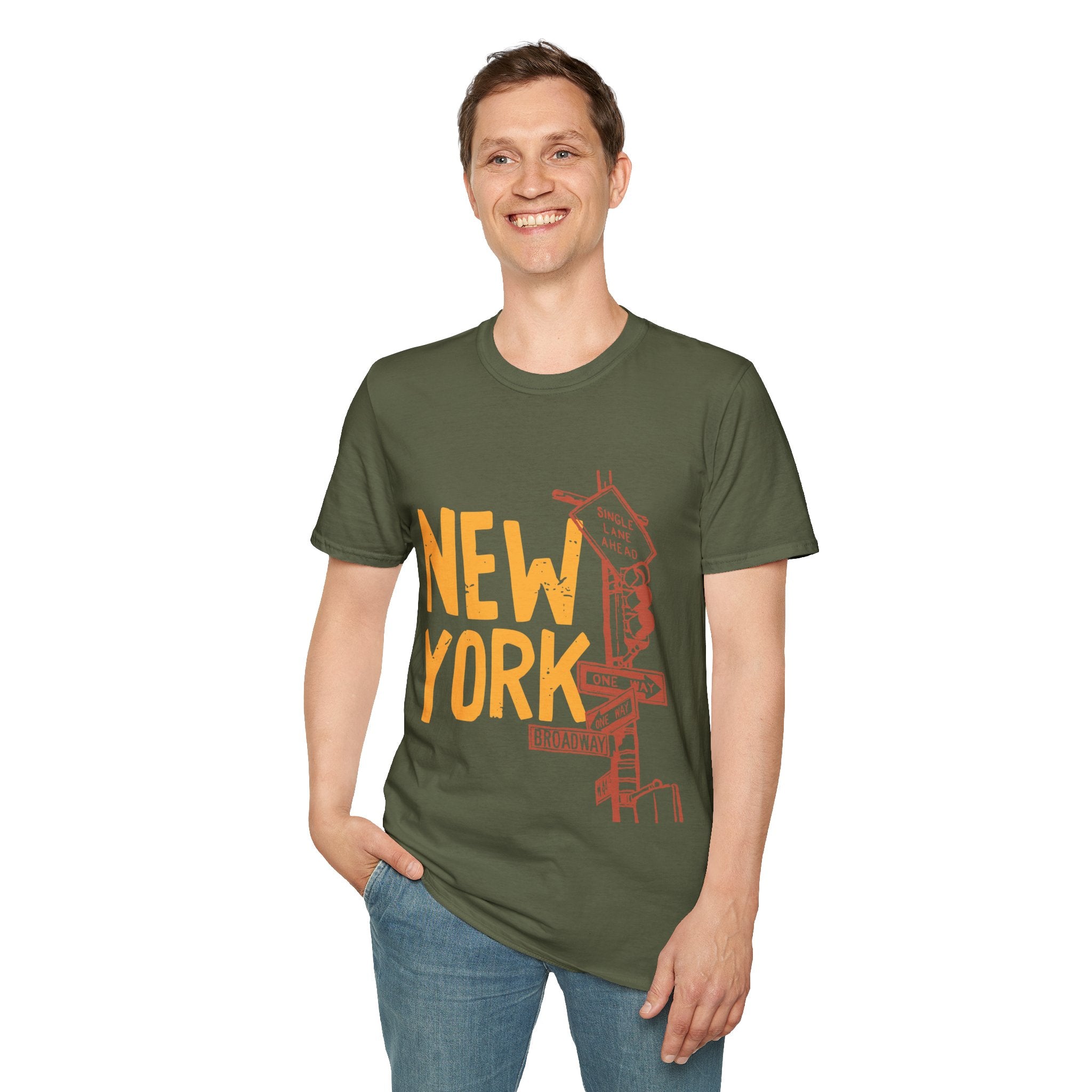 New York Skyline Unisex Softstyle T-Shirt, City Apparel, Travel Shirt, Gift for NYC Lovers, Casual Wear, Summer Fashion