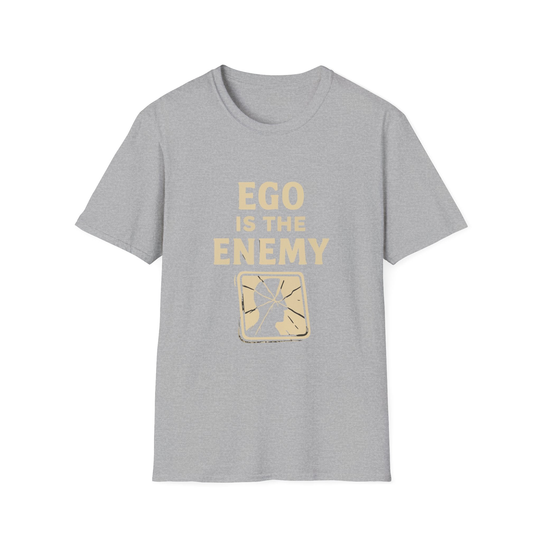 Ego Is The Enemy Unisex Softstyle Tee, Inspirational Graphic Shirt, Motivational Quote Top, Self-Development Apparel, Minimalist T-Shirt,