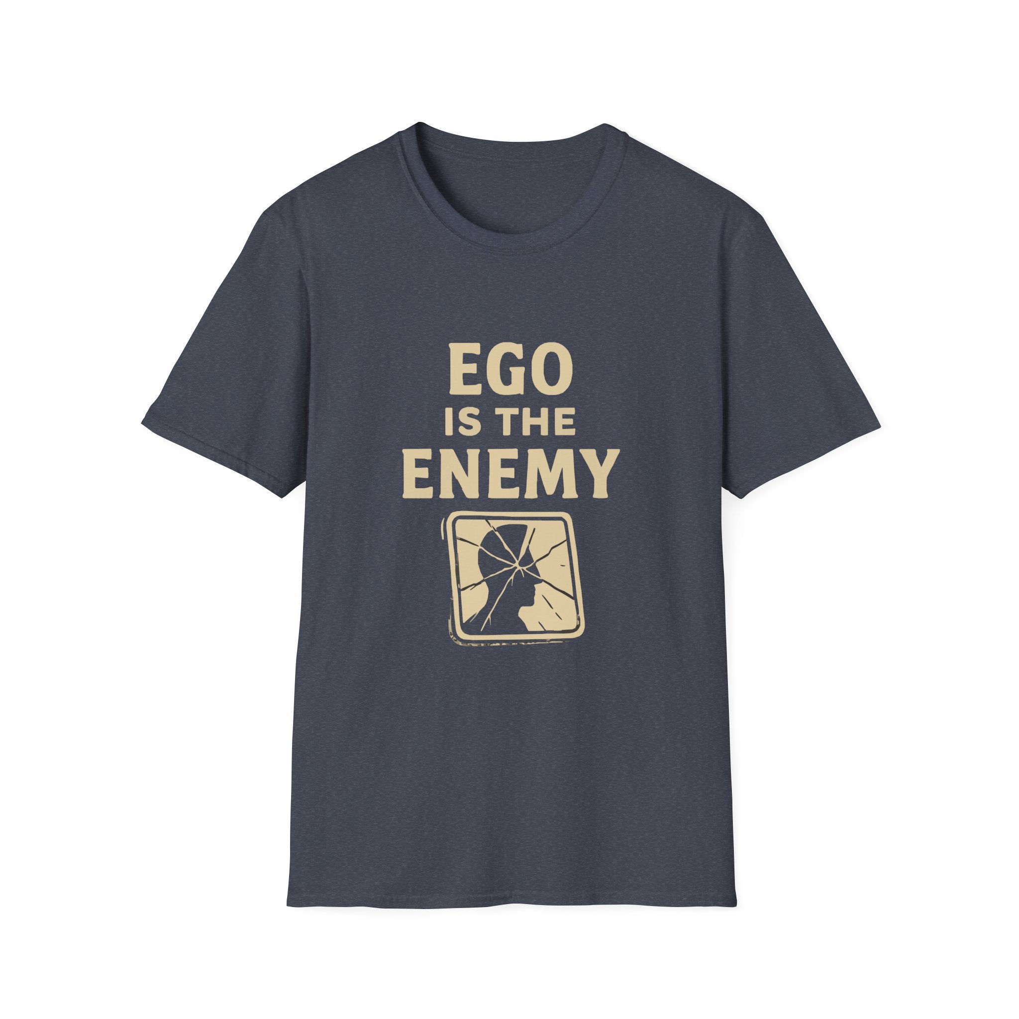 Ego Is The Enemy Unisex Softstyle Tee, Inspirational Graphic Shirt, Motivational Quote Top, Self-Development Apparel, Minimalist T-Shirt,