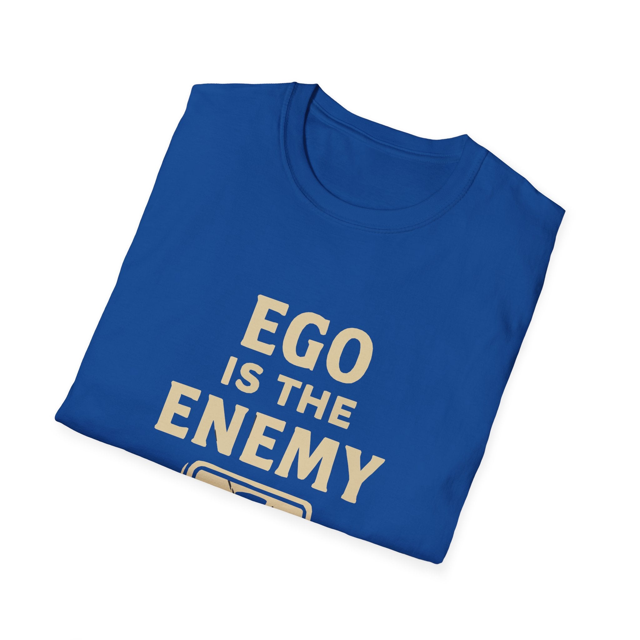 Ego Is The Enemy Unisex Softstyle Tee, Inspirational Graphic Shirt, Motivational Quote Top, Self-Development Apparel, Minimalist T-Shirt,