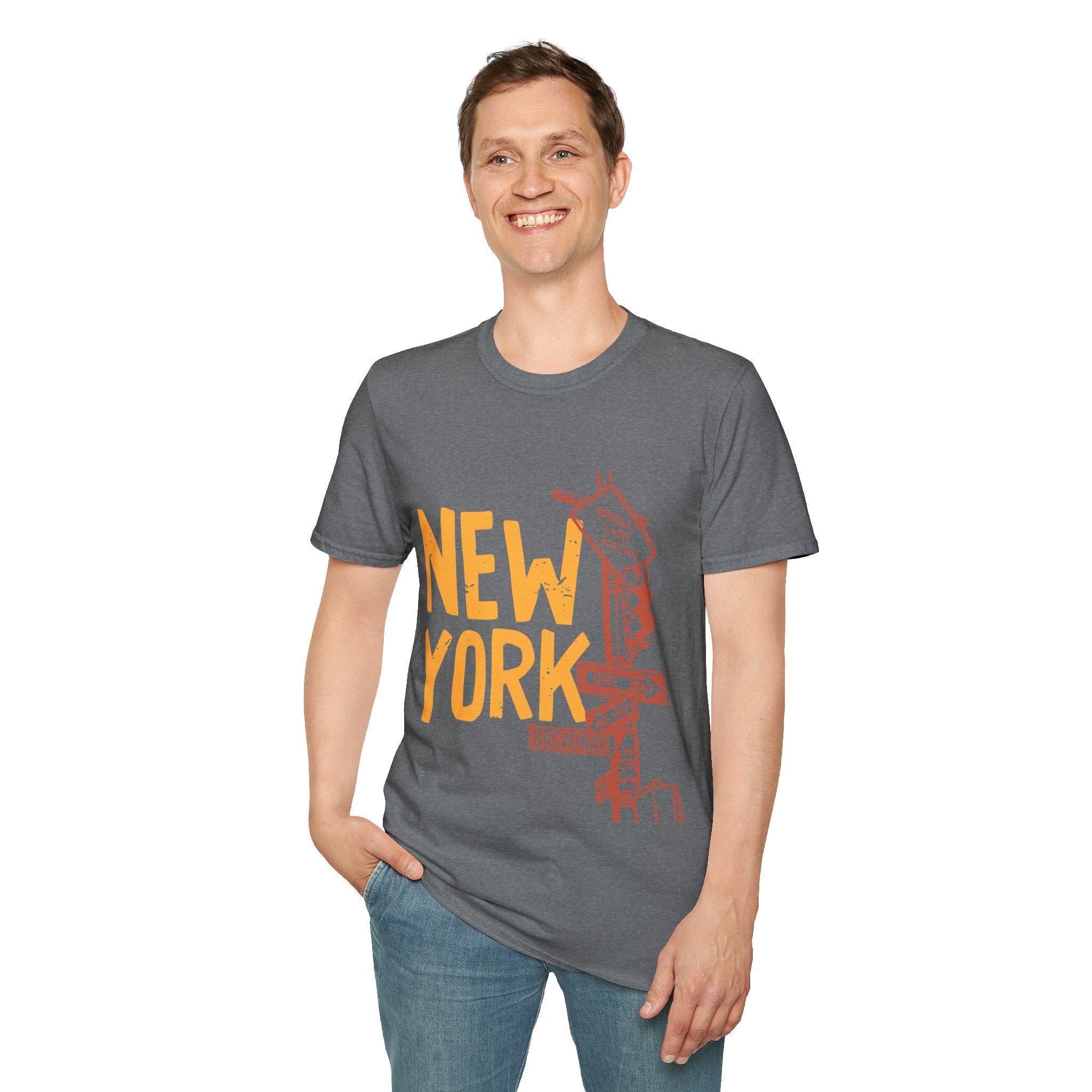 New York Skyline Unisex Softstyle T-Shirt, City Apparel, Travel Shirt, Gift for NYC Lovers, Casual Wear, Summer Fashion