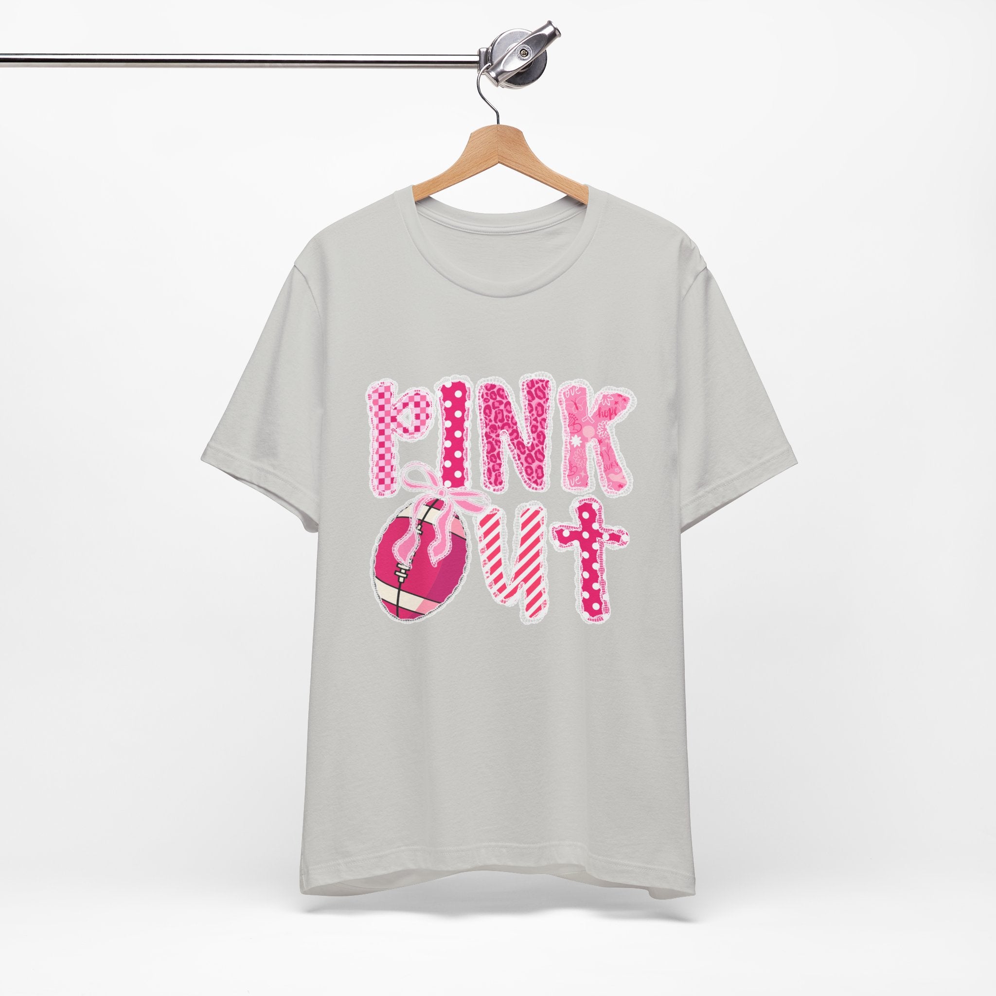 Cute Pink 'PINK OUT' Unisex Tee, Perfect for Breast Cancer Awareness, Casual Wear, Gift for Friends, Fundraising Events, or Team Spirit