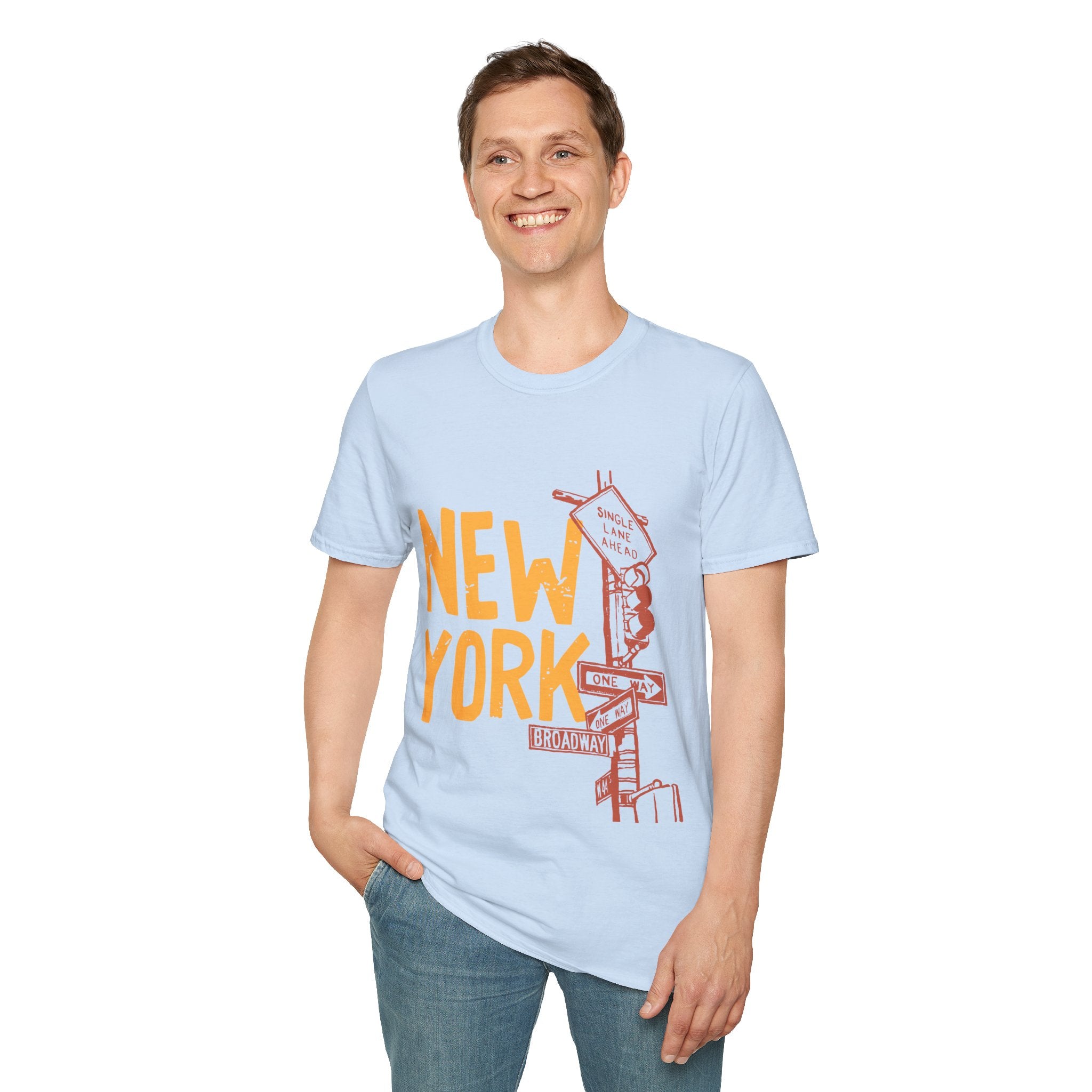 New York Skyline Unisex Softstyle T-Shirt, City Apparel, Travel Shirt, Gift for NYC Lovers, Casual Wear, Summer Fashion