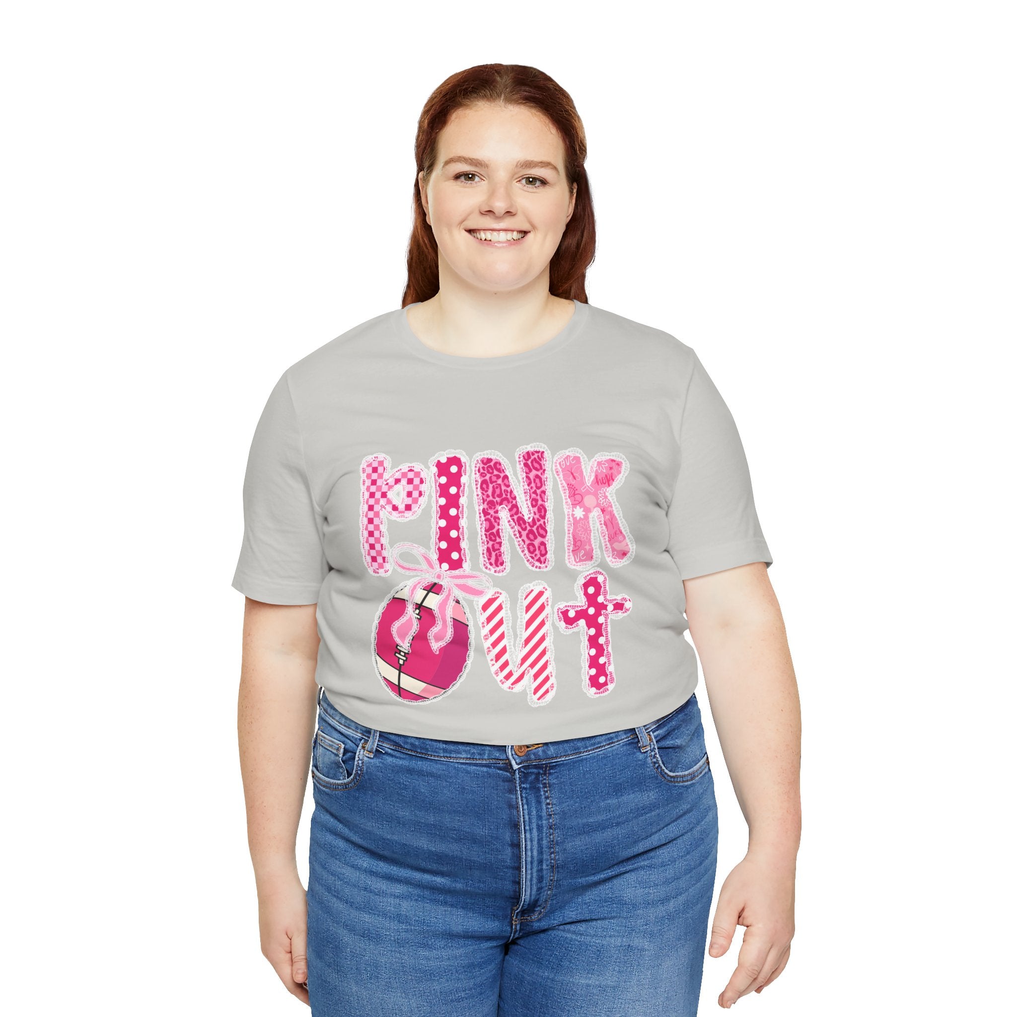 Cute Pink 'PINK OUT' Unisex Tee, Perfect for Breast Cancer Awareness, Casual Wear, Gift for Friends, Fundraising Events, or Team Spirit