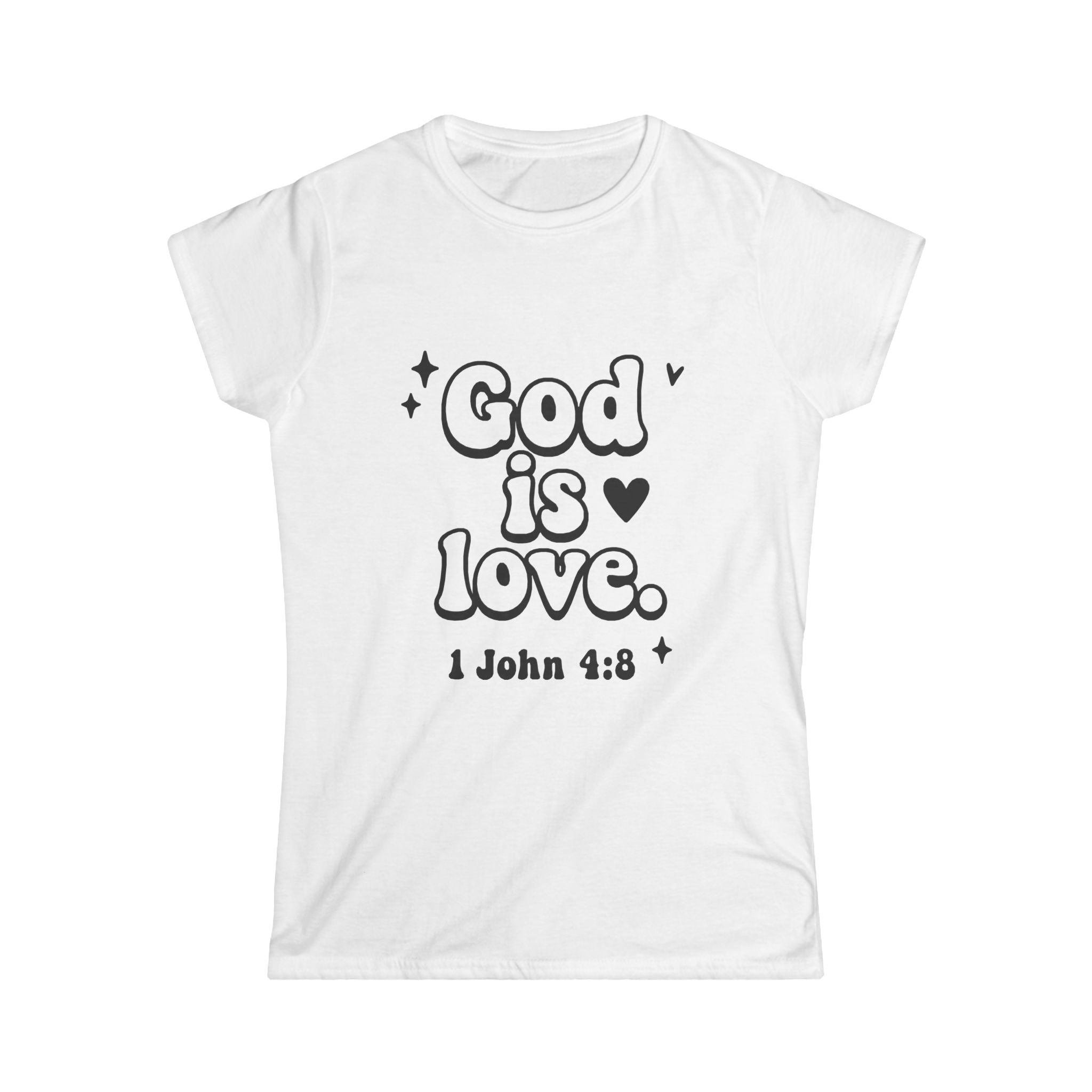 God is Love Inspirational Women's Softstyle Tee, Faith Apparel, Christian Gift, Scripture Shirt, Everyday Wear, Religious Clothing