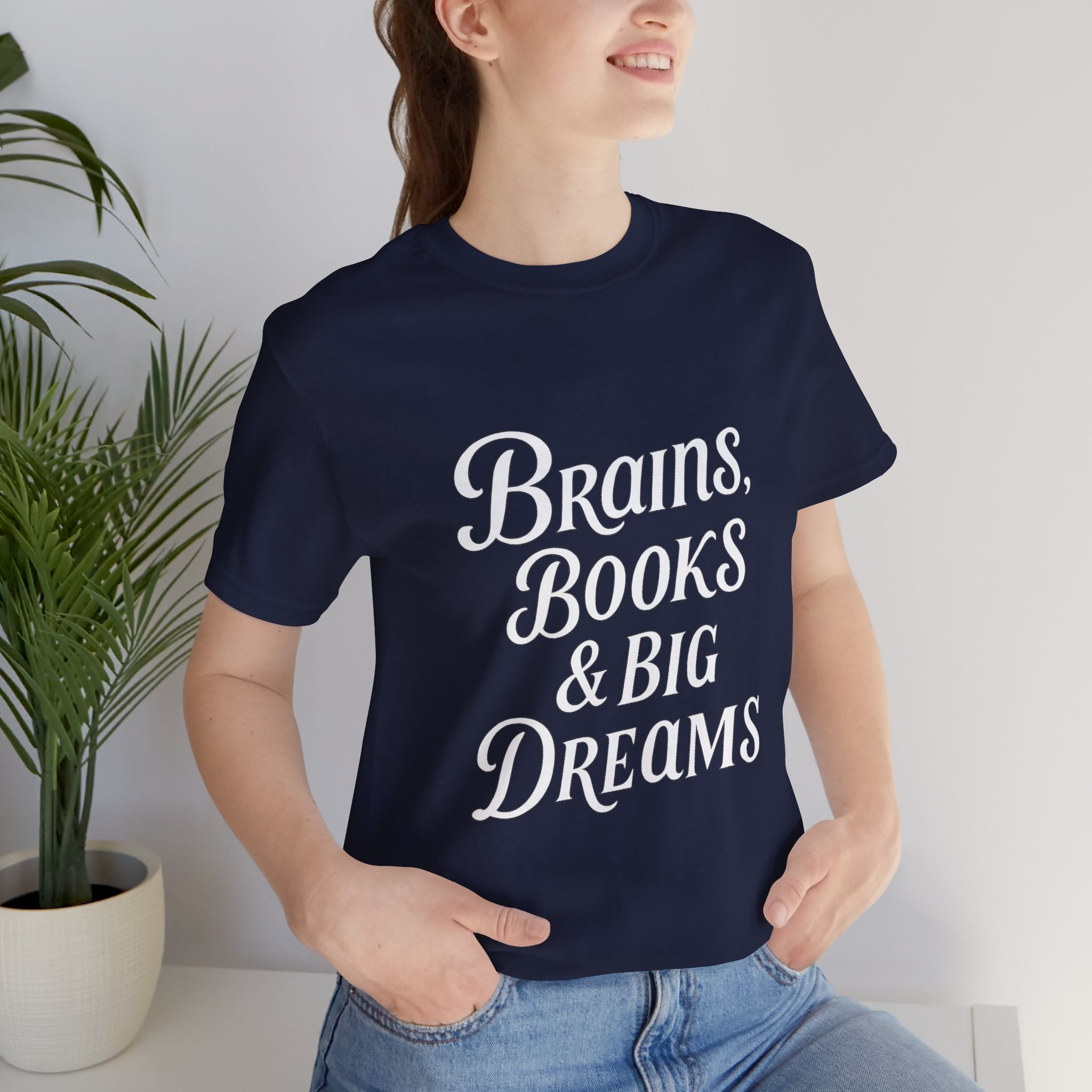 Brainiac Tee, Book Lover Shirt, Big Dreams T-Shirt, Unisex Graphic Top, Intellectual Clothing