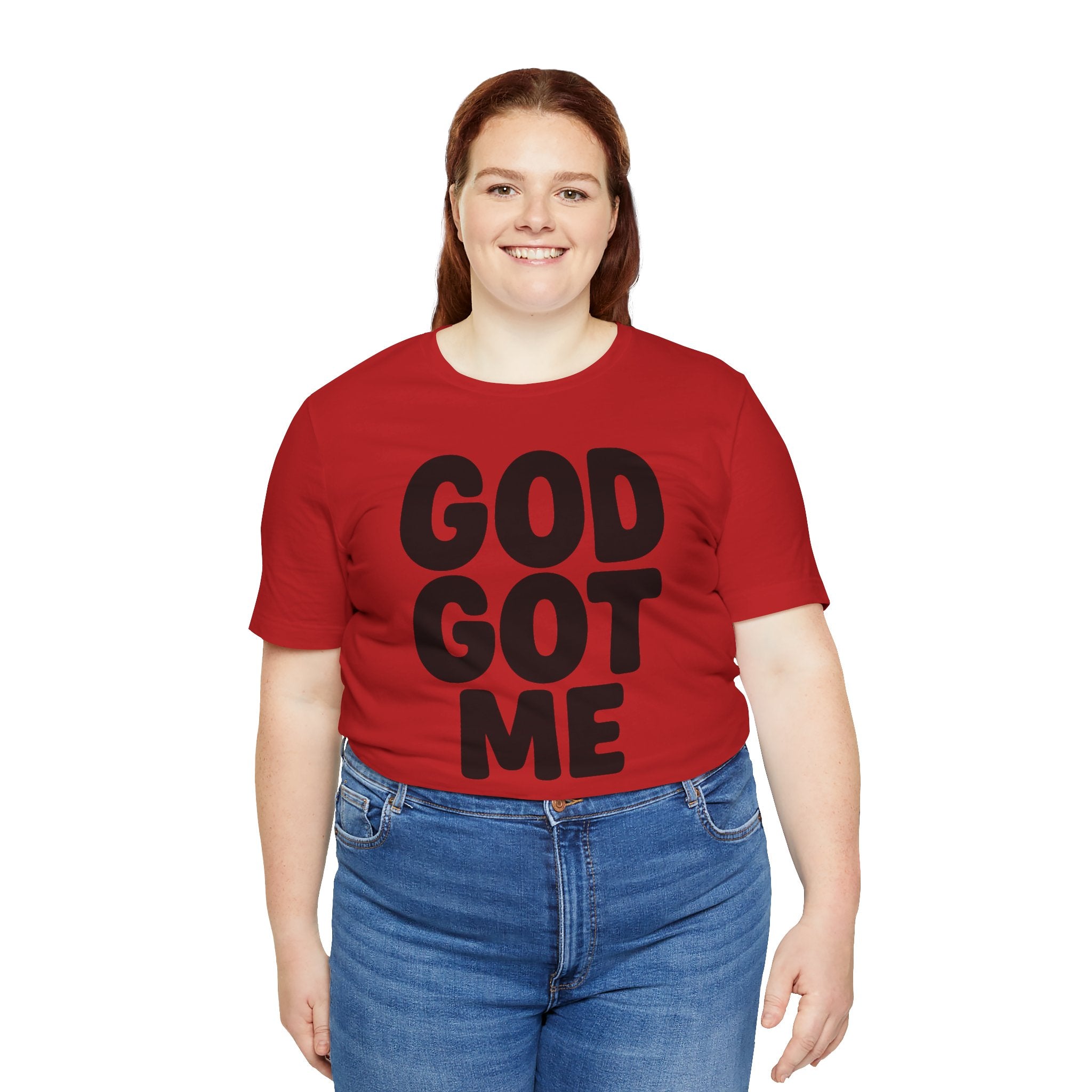 GOD GOT ME Religious T-Shirt, Christian Design. Clothing, Inspirational Tee, Faith Shirt, Unisex Jersey Short Sleeve Tee with