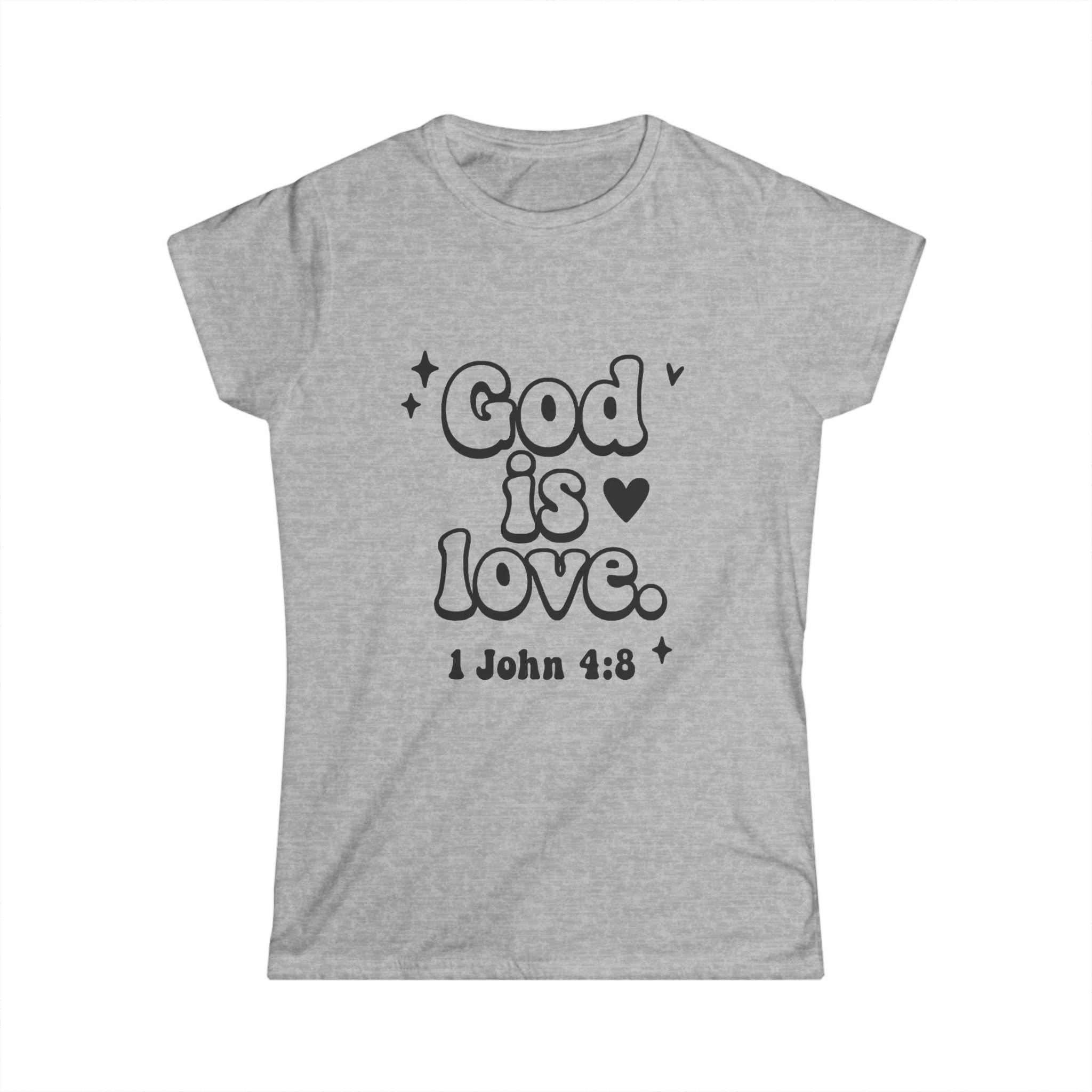 God is Love Inspirational Women's Softstyle Tee, Faith Apparel, Christian Gift, Scripture Shirt, Everyday Wear, Religious Clothing