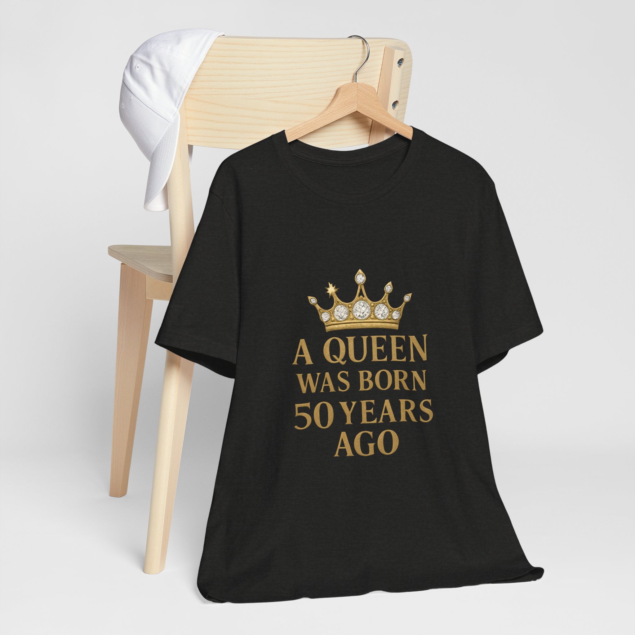50th Birthday Queen Tee, A Queen Was Born 50 Years Ago Shirt, Anniversary Gift, Retro T-Shirt, Crown Design Tee