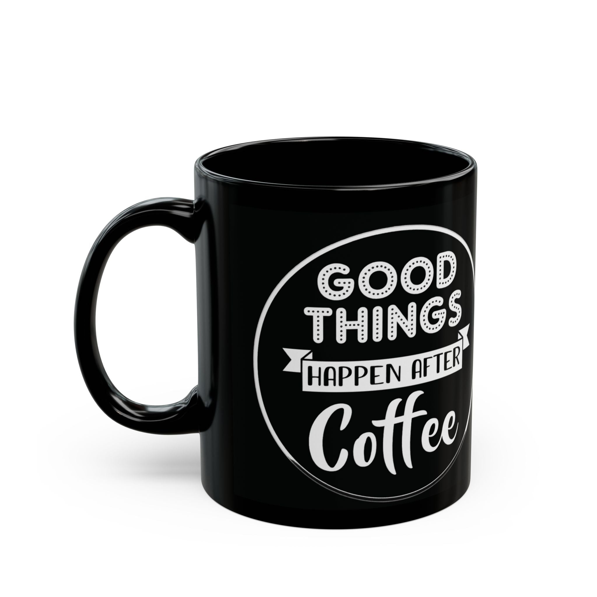 Coffee Lover's Black Mug - Perfect Gift for Coffee Addicts, Motivational Mug for Home, Office, Gift for Friends