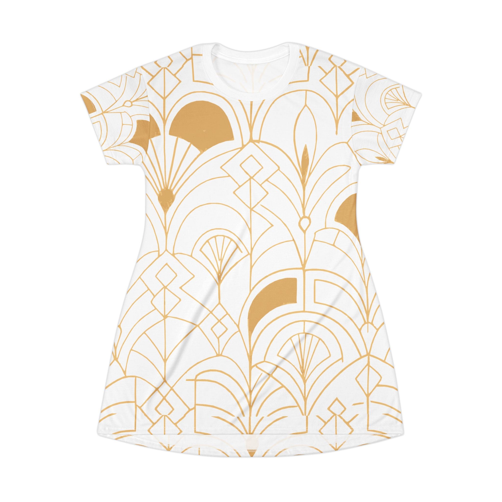 Mandala Art Deco T-Shirt Dress, Bohemian Style Dress, Casual Summer Outfit, Unique Gift, Fashionable Lounge Wear