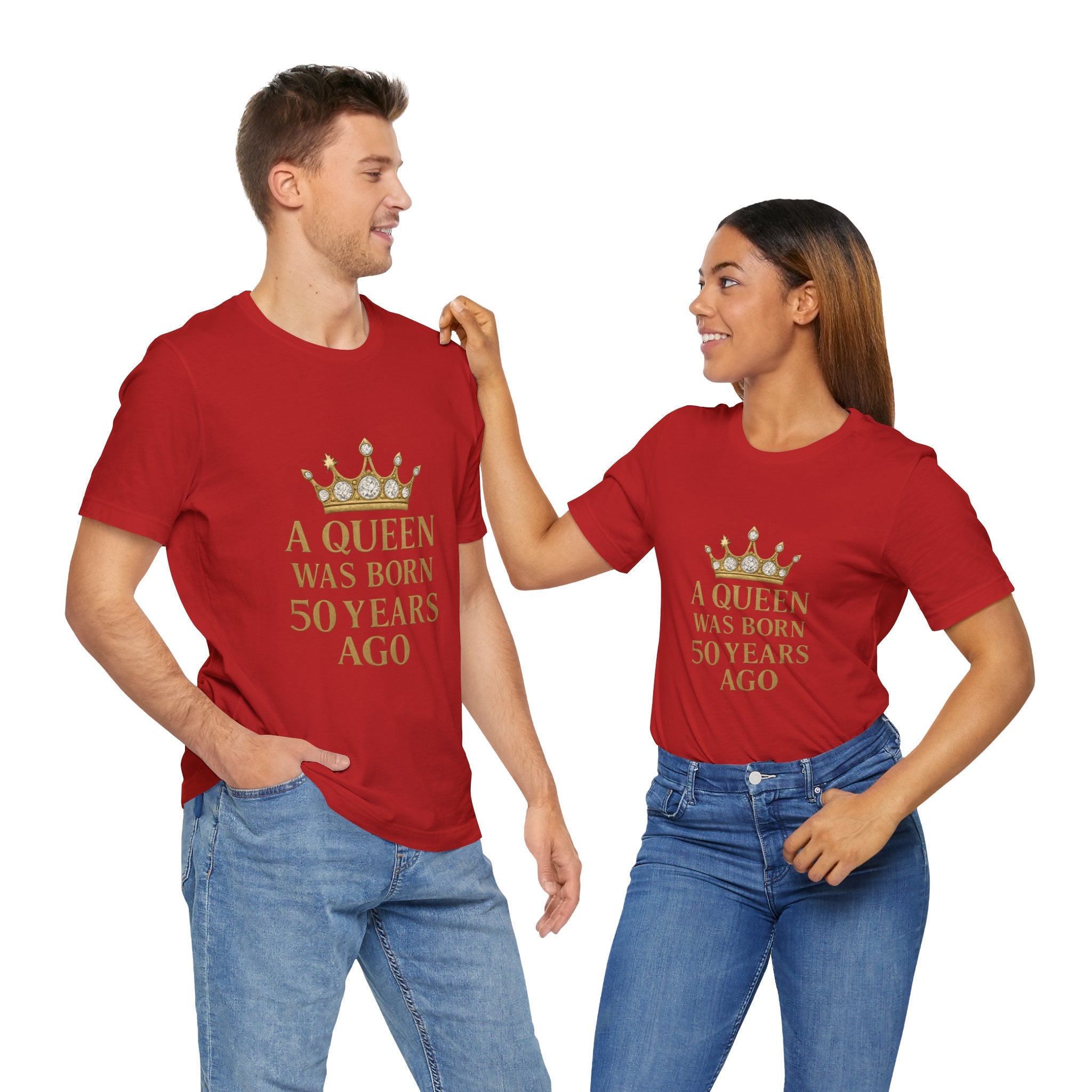 50th Birthday Queen Tee, A Queen Was Born 50 Years Ago Shirt, Anniversary Gift, Retro T-Shirt, Crown Design Tee
