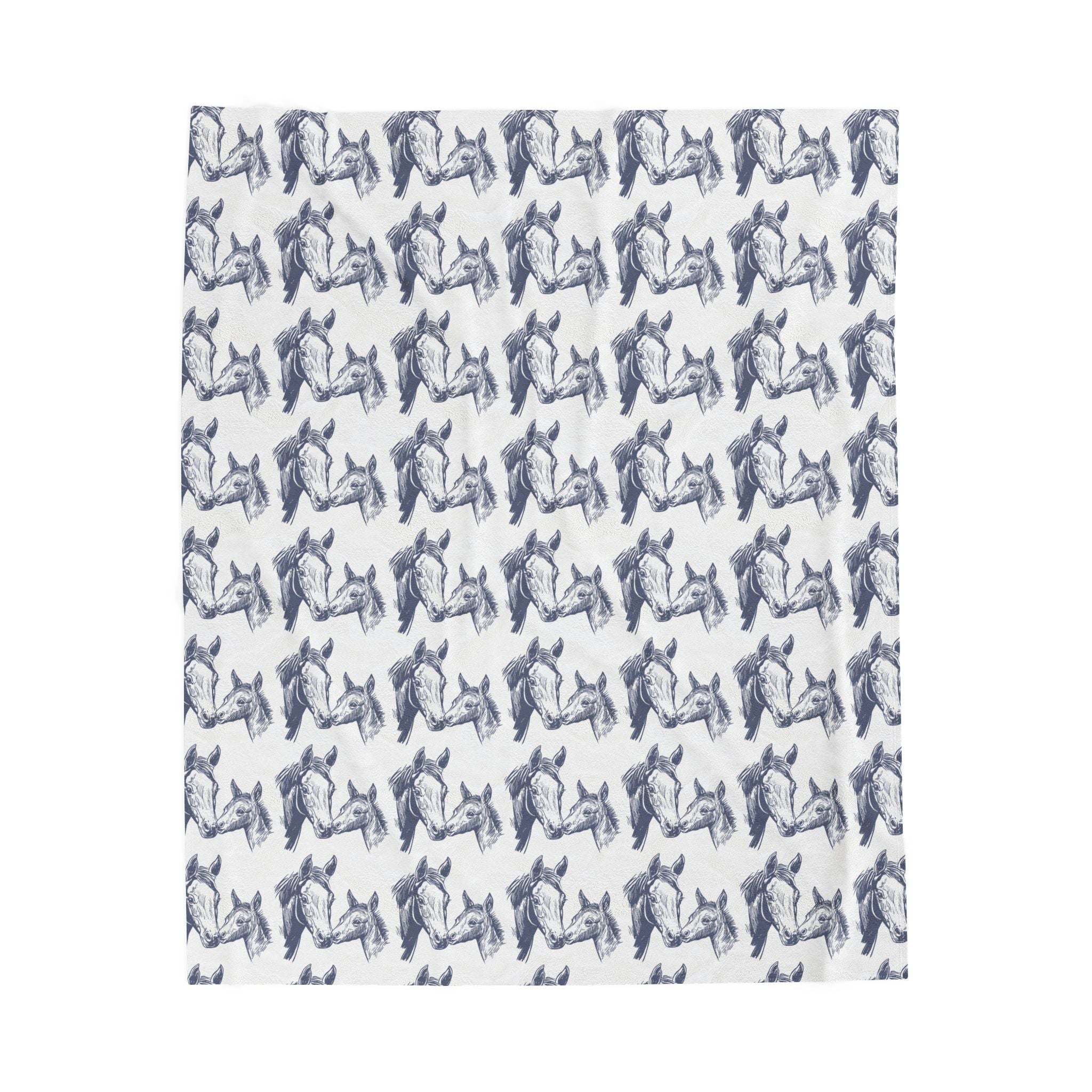 Velveteen Plush Blanket - Horse Lovers Gift, Cozy Throw for Equestrians, Warm