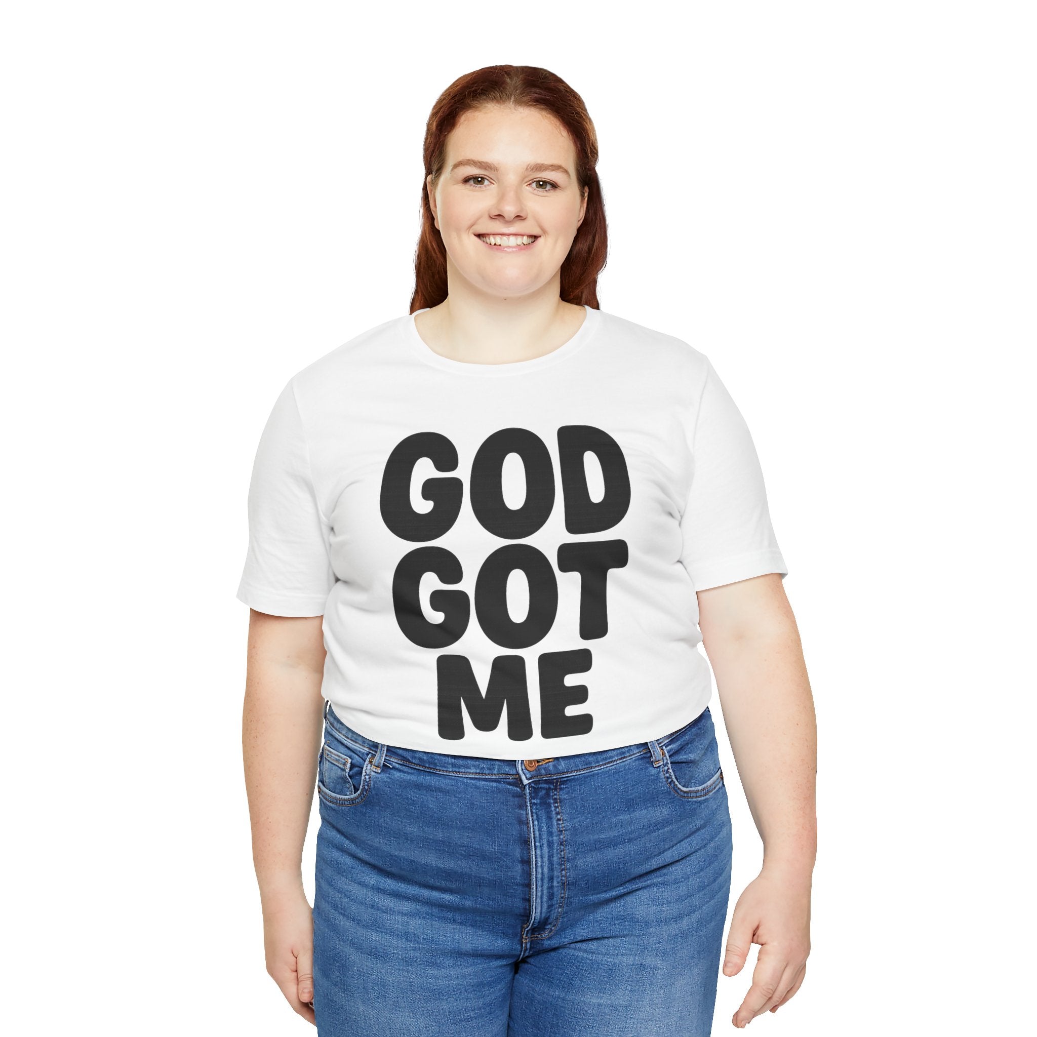 GOD GOT ME Religious T-Shirt, Christian Design. Clothing, Inspirational Tee, Faith Shirt, Unisex Jersey Short Sleeve Tee with