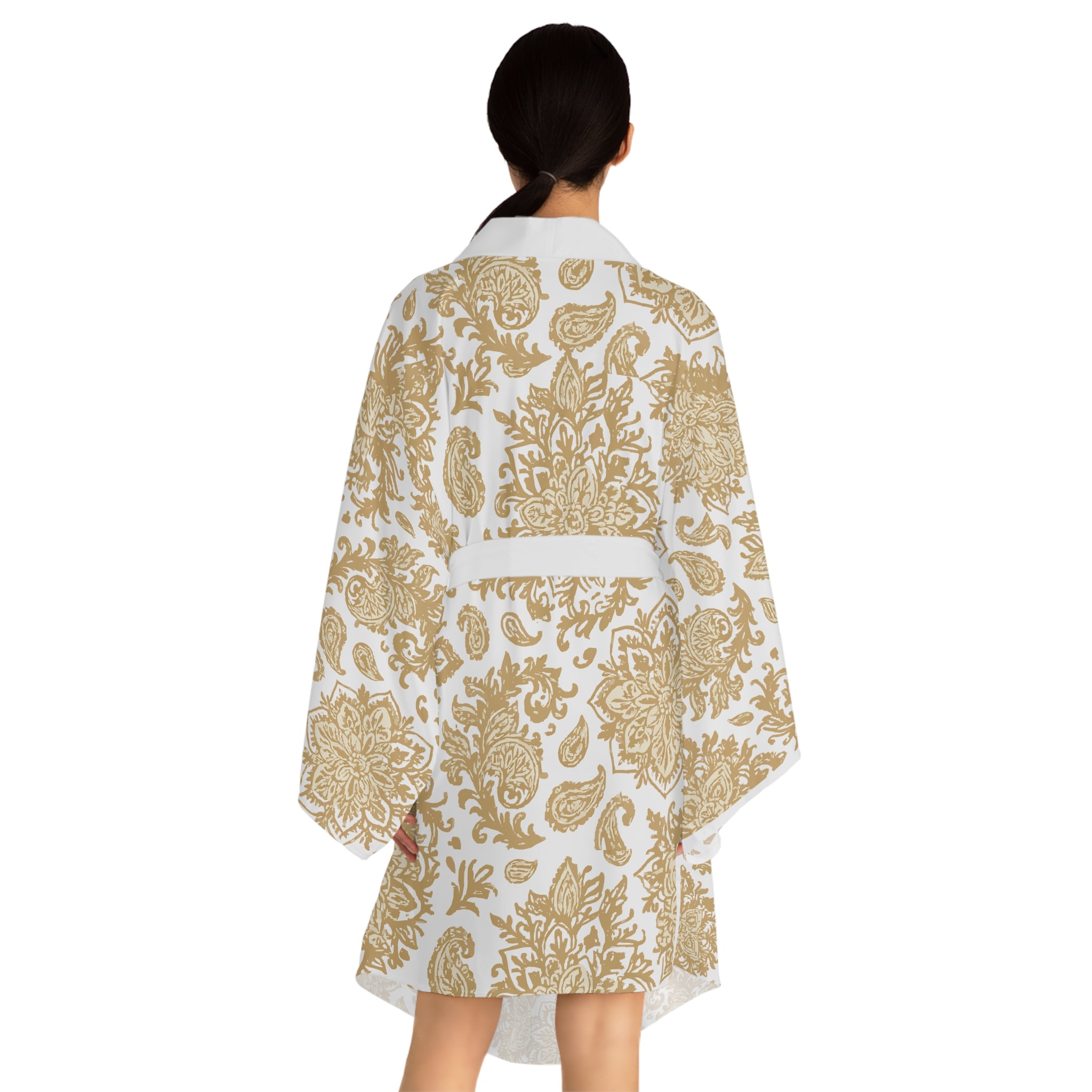 Boho Mandala Art Kimono, Long Sleeve Robe, Festival Cover-Up, Gypsy Style Bathrobe, Hippie Loungewear, Spiritual Clothing