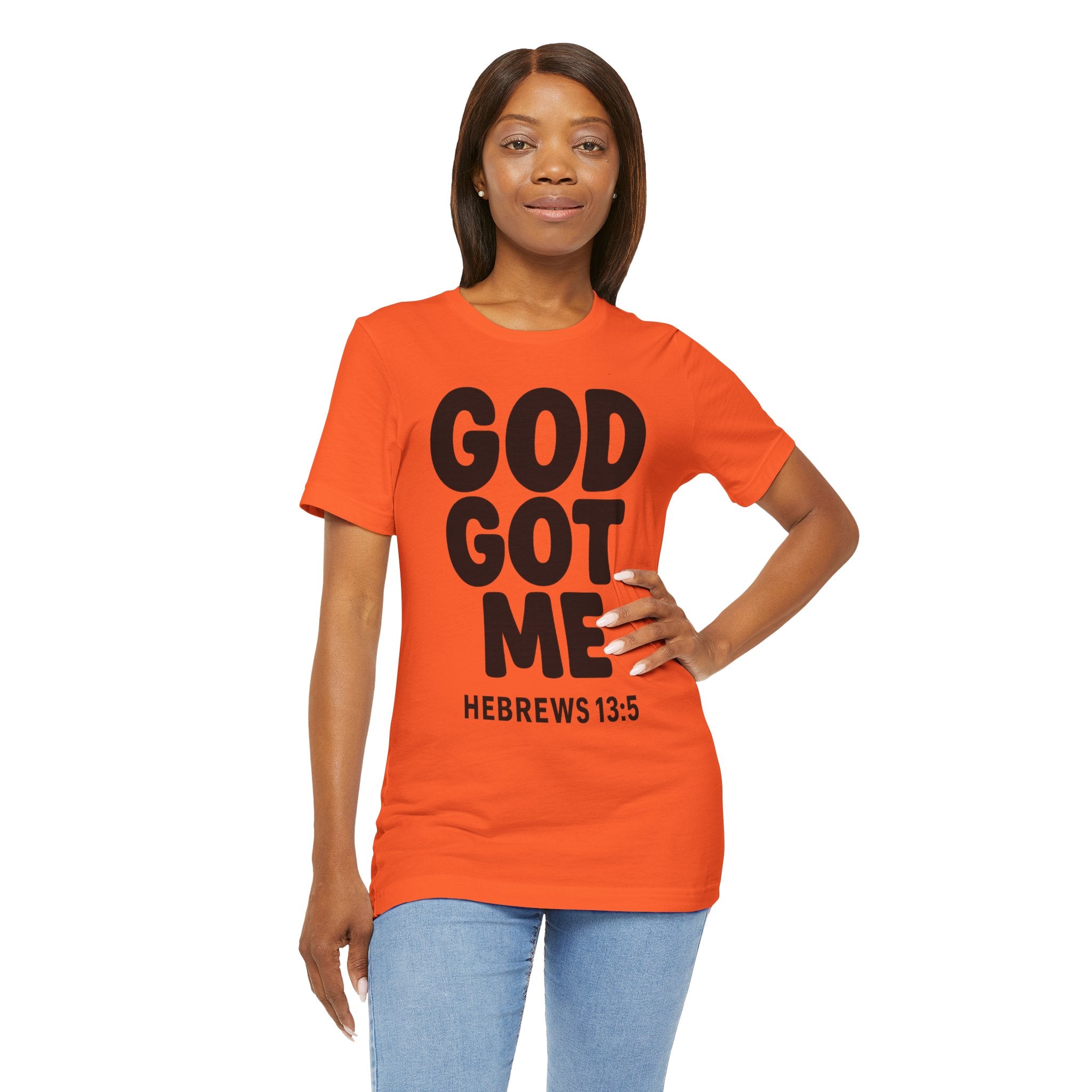 GOD GOT ME Religious T-Shirt, Christian Design. Clothing, Inspirational Tee, Faith Shirt, Unisex Jersey Short Sleeve Tee with