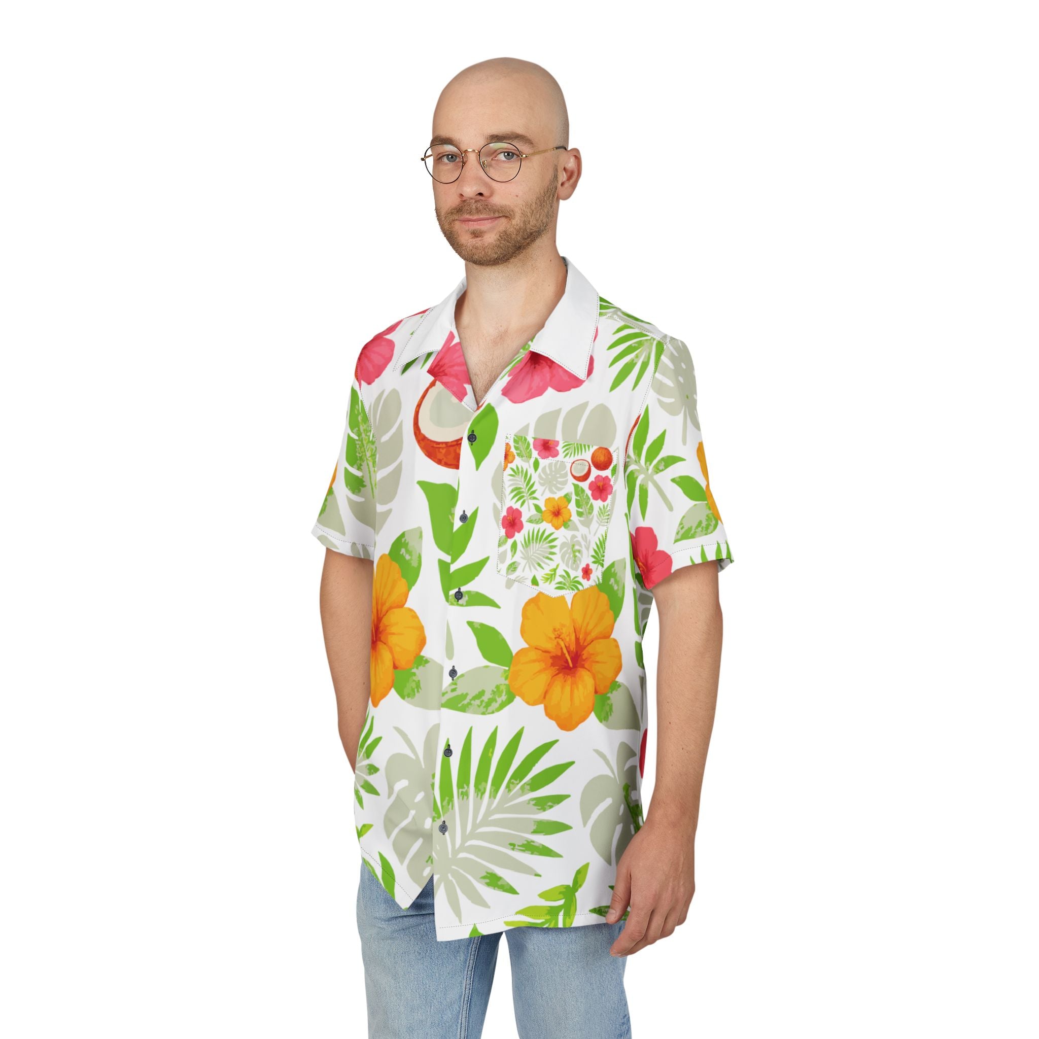 Tropical Paradise Button-Down Shirt | Perfect for Vacations, Summer Parties, Beach Days, Luau Celebrations, Gift for Outdoor Lovers