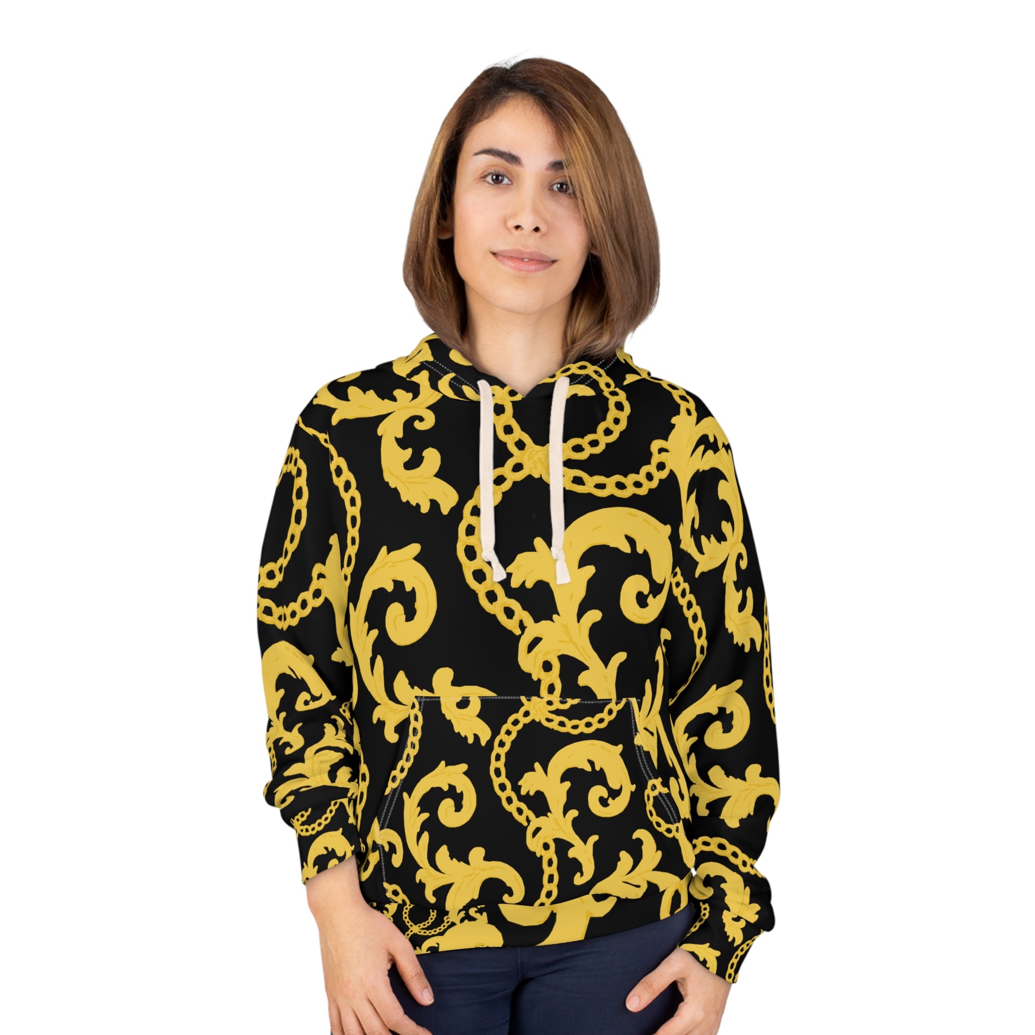 Soft Life Glam Chains Unisex Hoodie Sweatshirt, Trendy Casual Streetwear, Cozy Lounge Wear, Fashionable Urban Apparel, Stylish Weekend