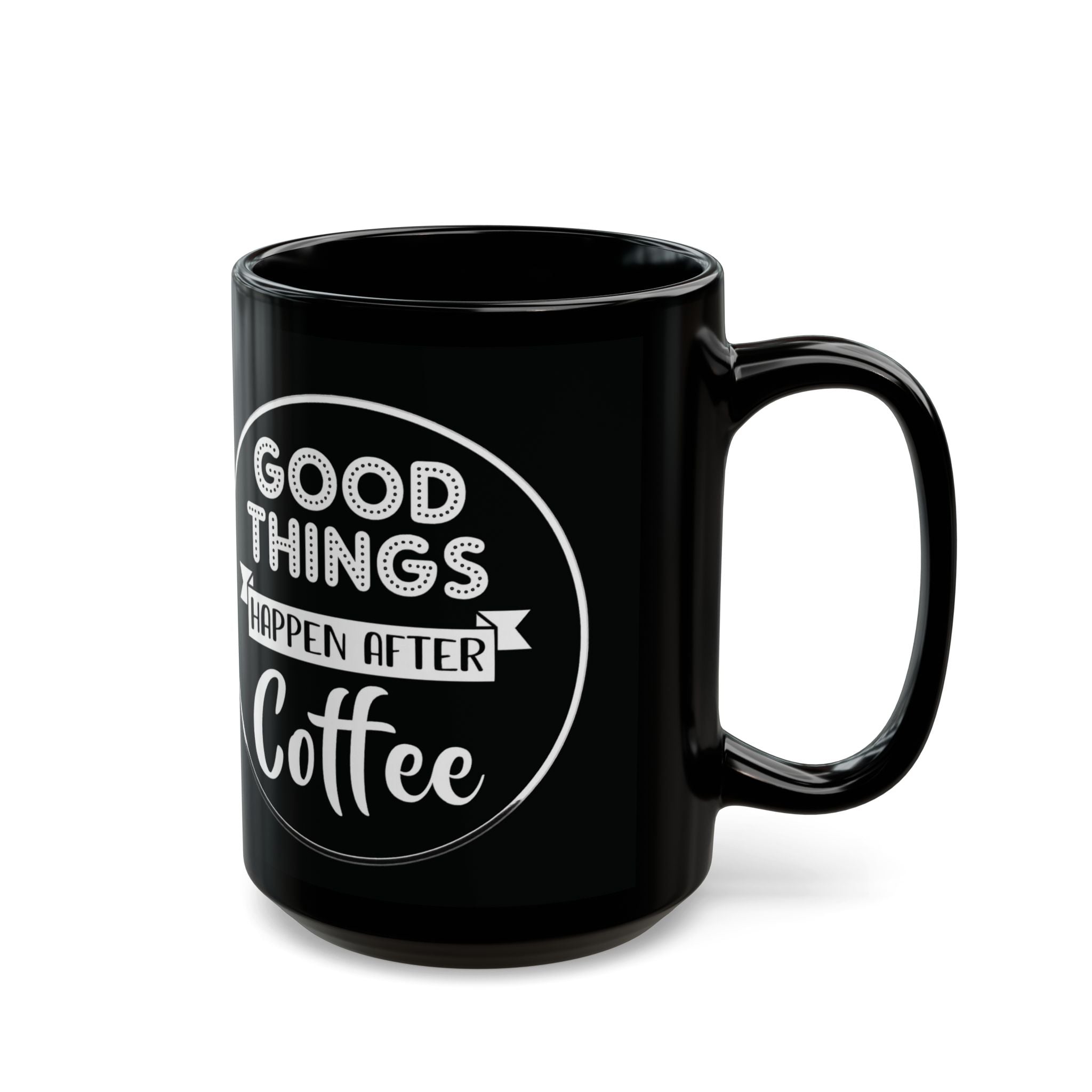 Coffee Lover's Black Mug - Perfect Gift for Coffee Addicts, Motivational Mug for Home, Office, Gift for Friends