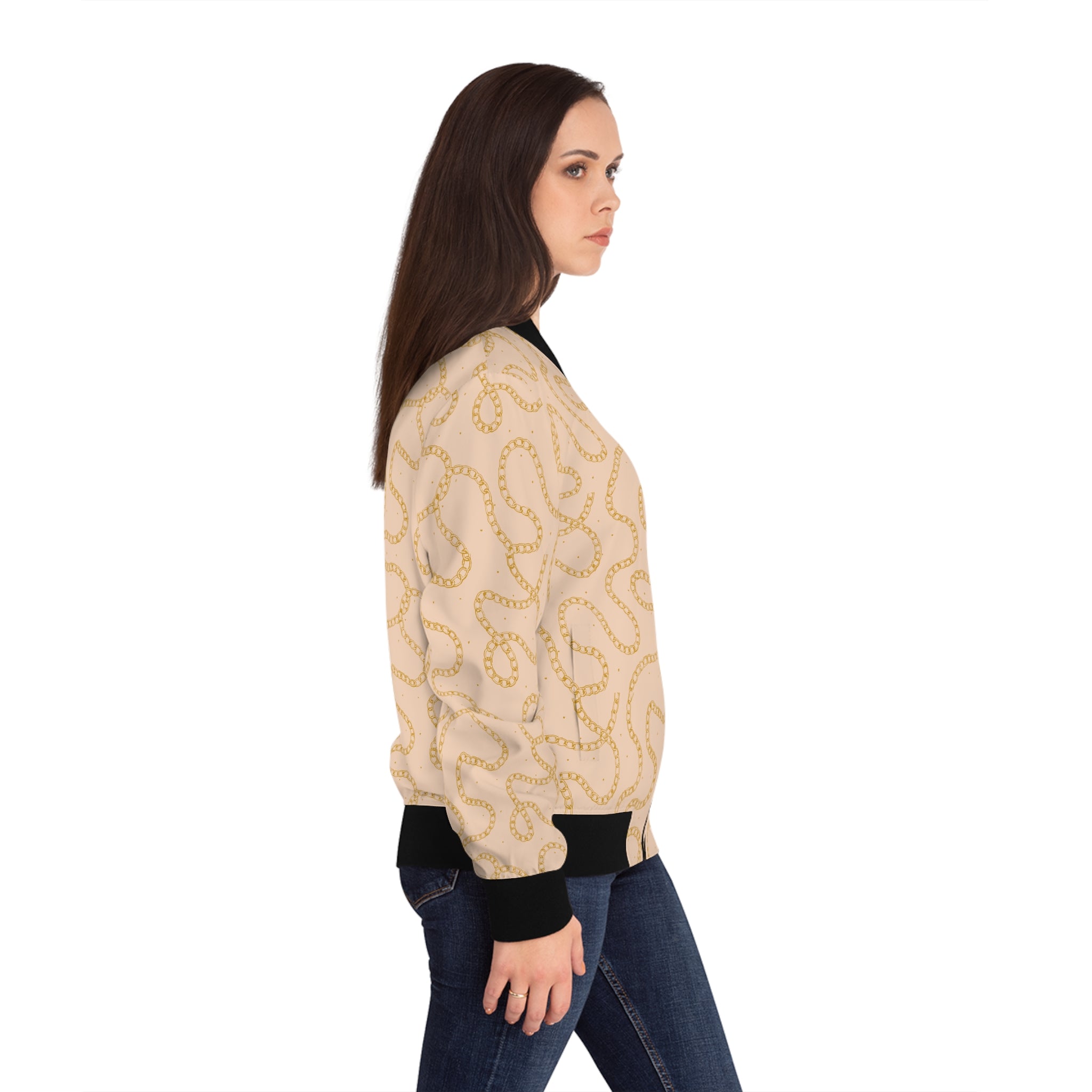 Chic Women's Bomber Jacket, Trendy Outerwear, Stylish Layering Piece, Cozy Fashion, Casual Chilly Days, Gift for Her