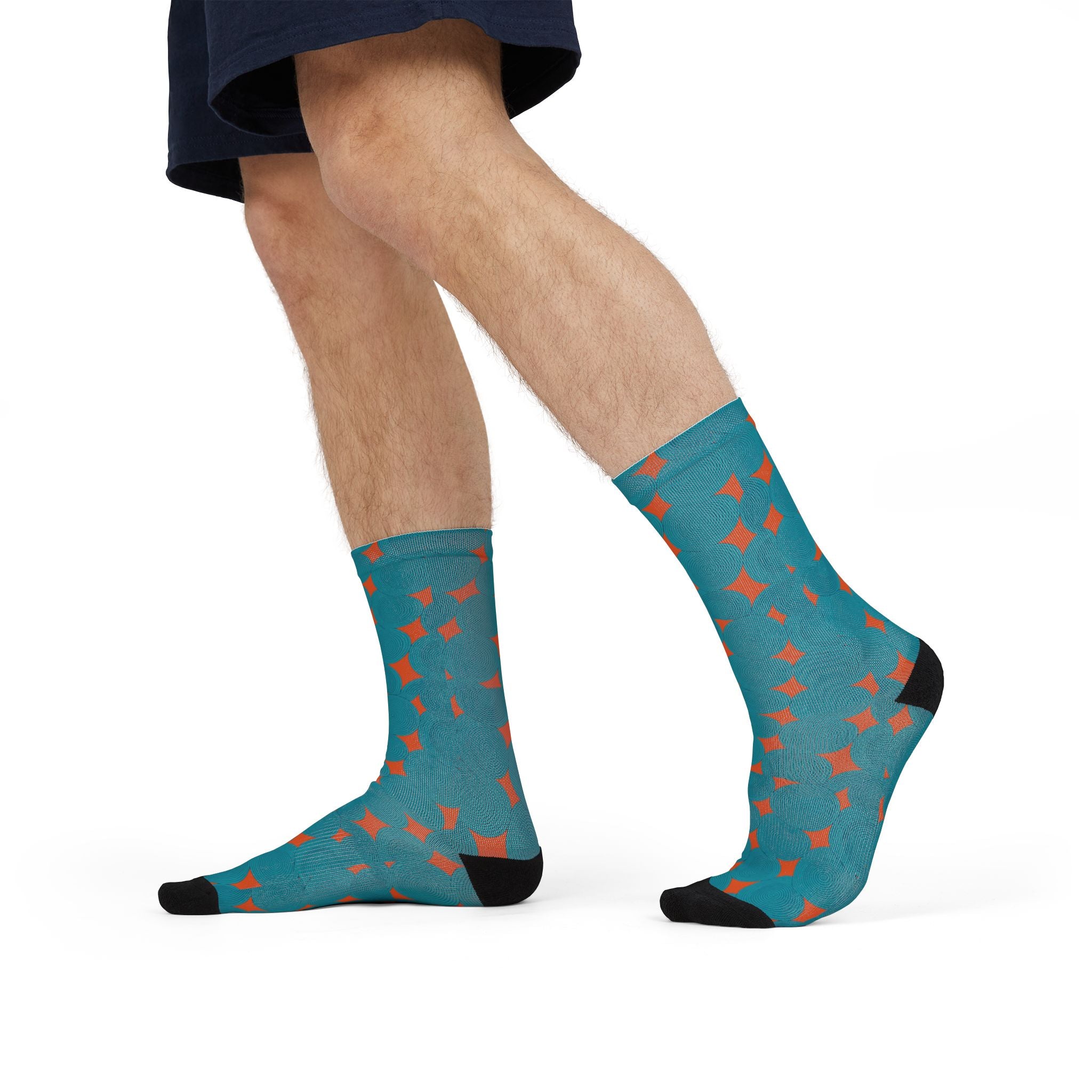 Trendy Patterned Crew Socks - Cozy Gift for Her, Fun Fashion Accessory, Colorful Birthday Present, Casual Everyday Wear