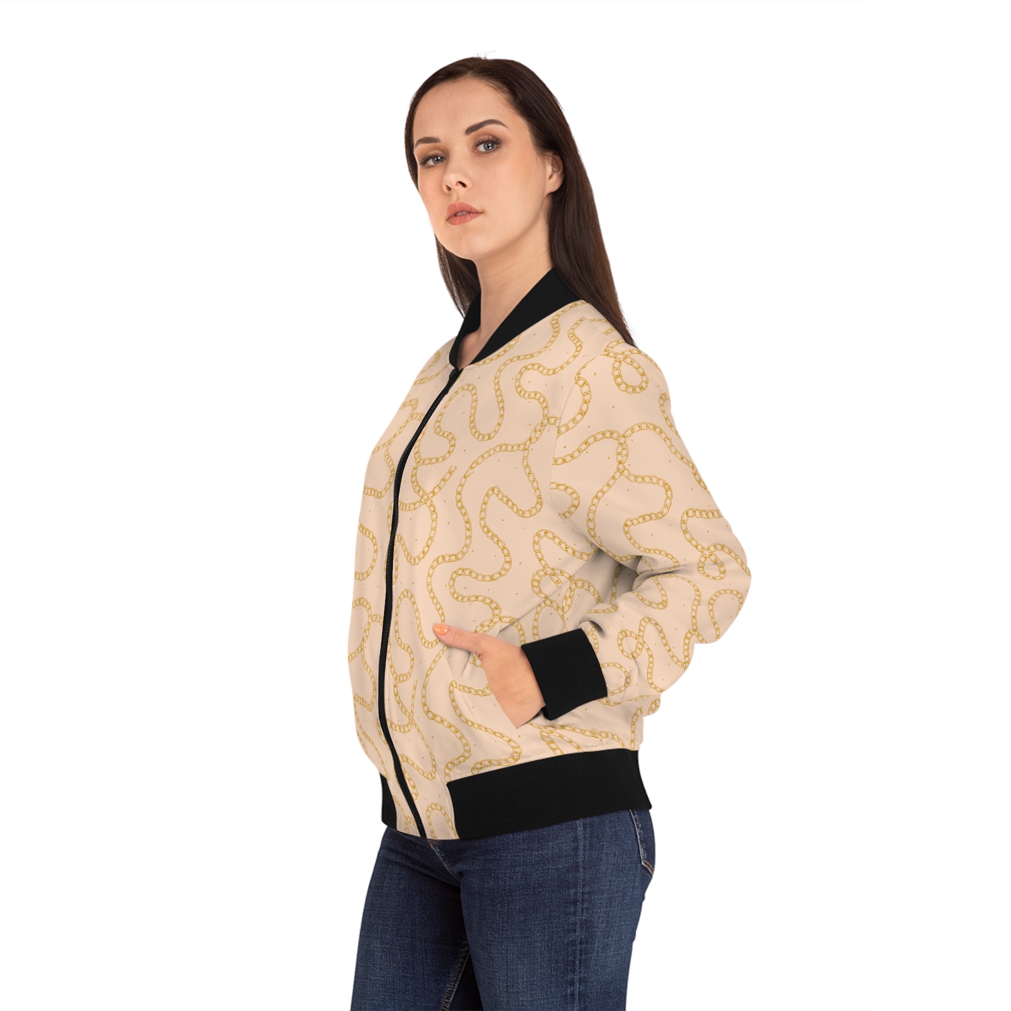 Chic Women's Bomber Jacket, Trendy Outerwear, Stylish Layering Piece, Cozy Fashion, Casual Chilly Days, Gift for Her