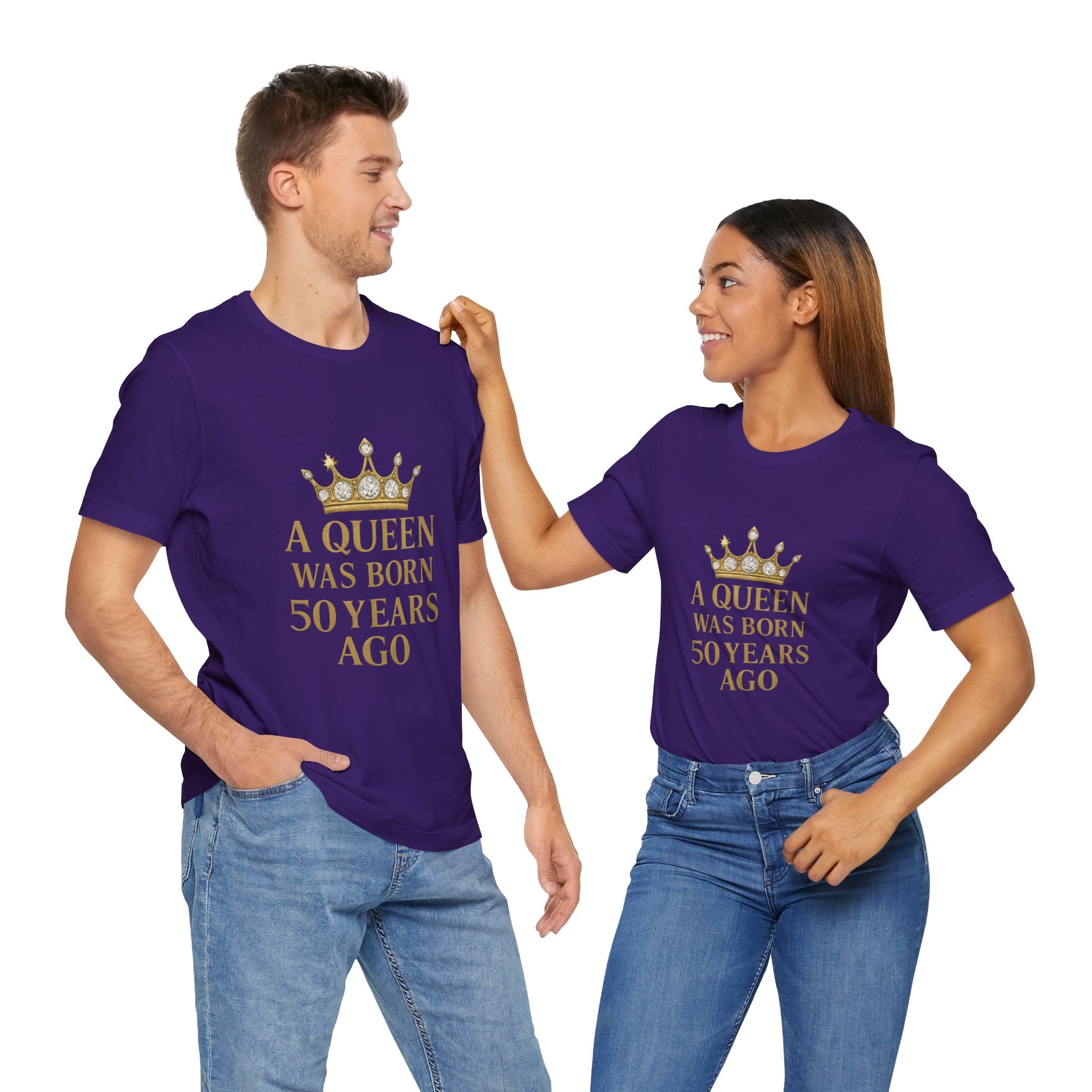 50th Birthday Queen Tee, A Queen Was Born 50 Years Ago Shirt, Anniversary Gift, Retro T-Shirt, Crown Design Tee