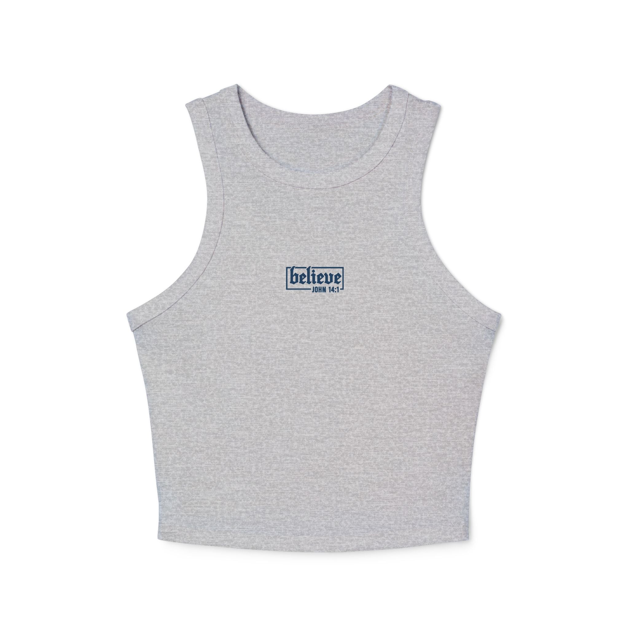 believe Women's Micro Rib Racer Tank Top | Casual Summer Essential, Workout Top, Layering Piece, Holiday Gift, Everyday Comfort