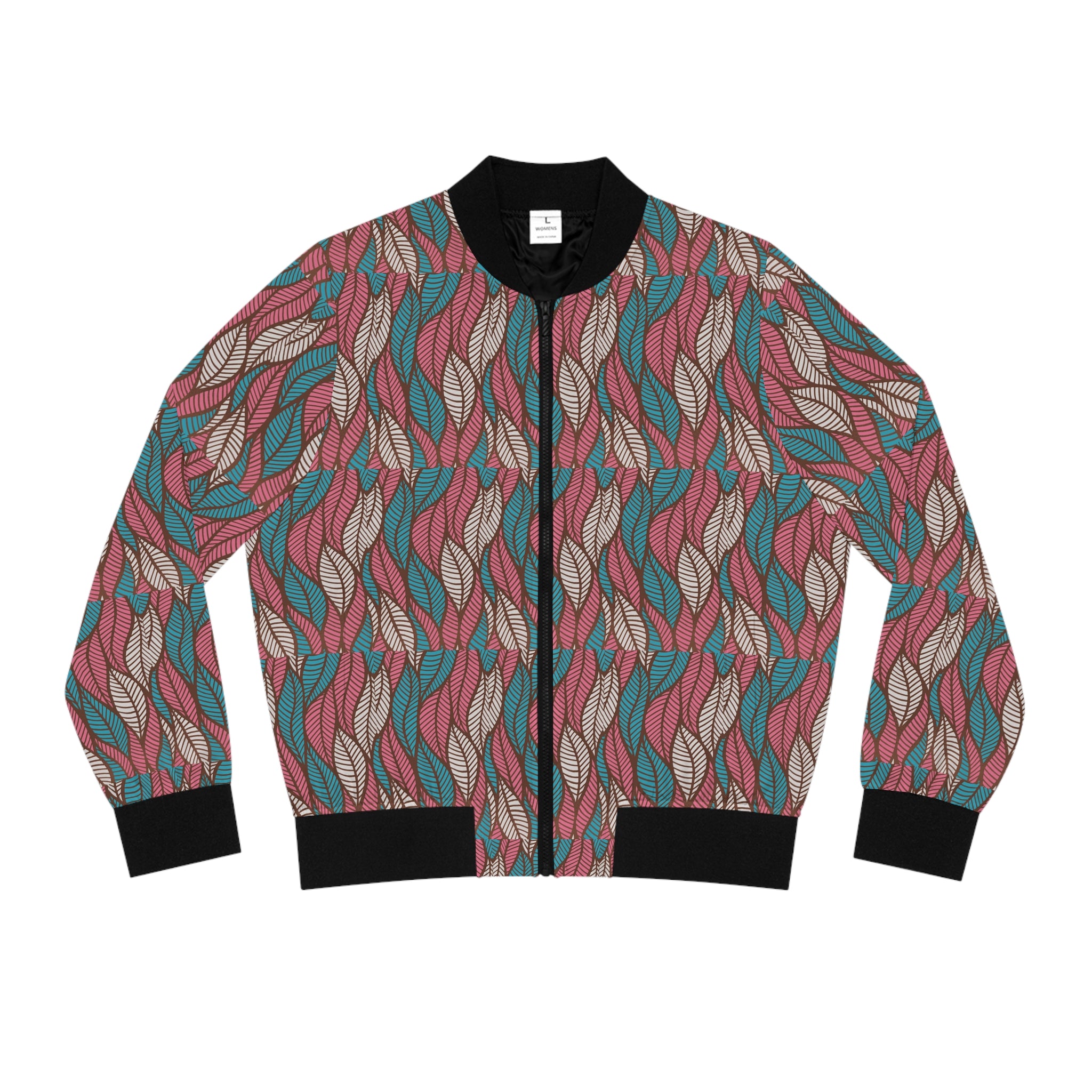Ankara Women's Bomber Jacket, Leaf Patterned Jacket, Trendy Outerwear for Women, Fashionable Casual Wear, Stylish Spring Jacket, [...]