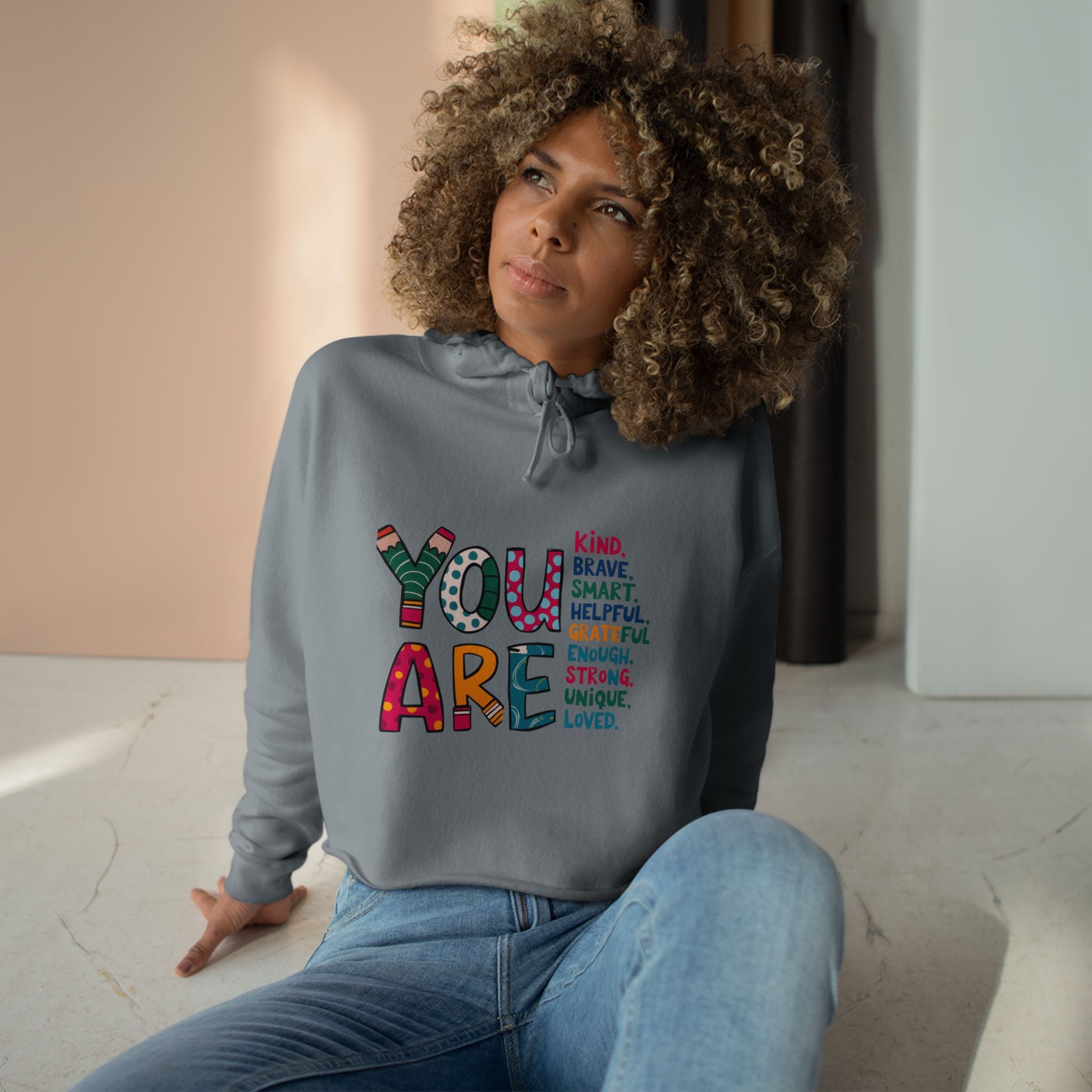 Inspirational Crop Hoodie - Perfect Gift for Friends, Motivation, Self-Care, Birthday, Casual Wear