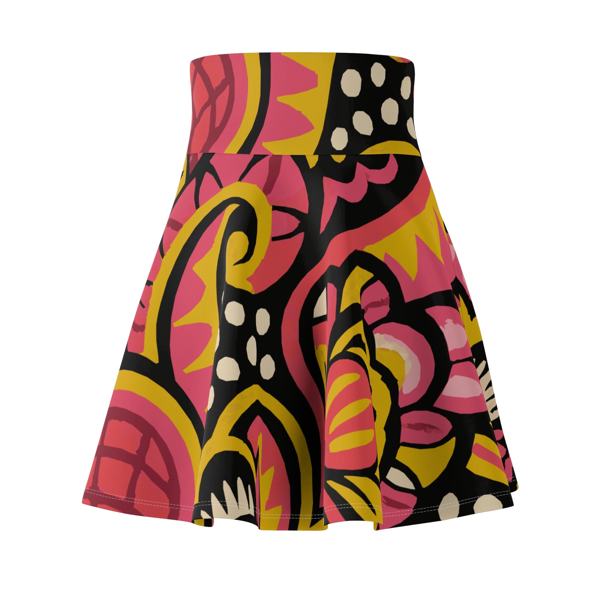 Colorful Floral Women's Skater Skirt, Boho Chic, Summer Fashion, Festival Wear, Casual Outfit, Flowy Skirt, Everyday Style