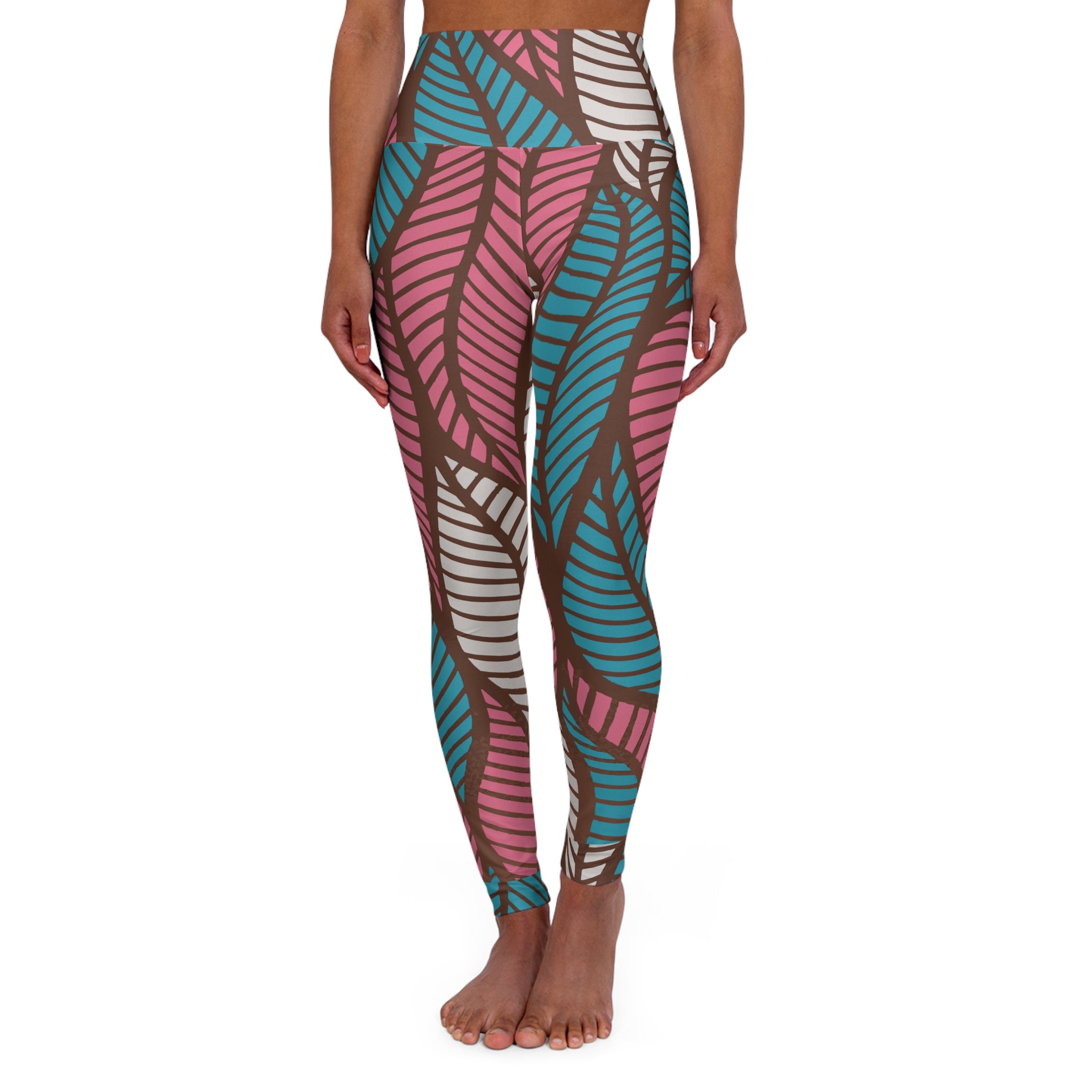 Ankara High Waisted Leggings - African Print Yoga Pants, Workout Tights, Ethnic Print Activewear, Boho Fitness Apparel, Tribal Print