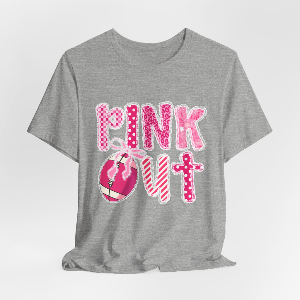 Cute Pink 'PINK OUT' Unisex Tee, Perfect for Breast Cancer Awareness, Casual Wear, Gift for Friends, Fundraising Events, or Team Spirit
