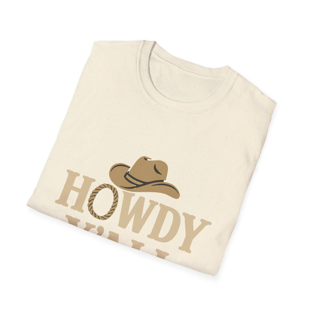 Howdy Y'all Western T-Shirt, Cowboy Tee, Country Music Shirt, Gift for Cowpoke, Unisex Softstyle Shirt