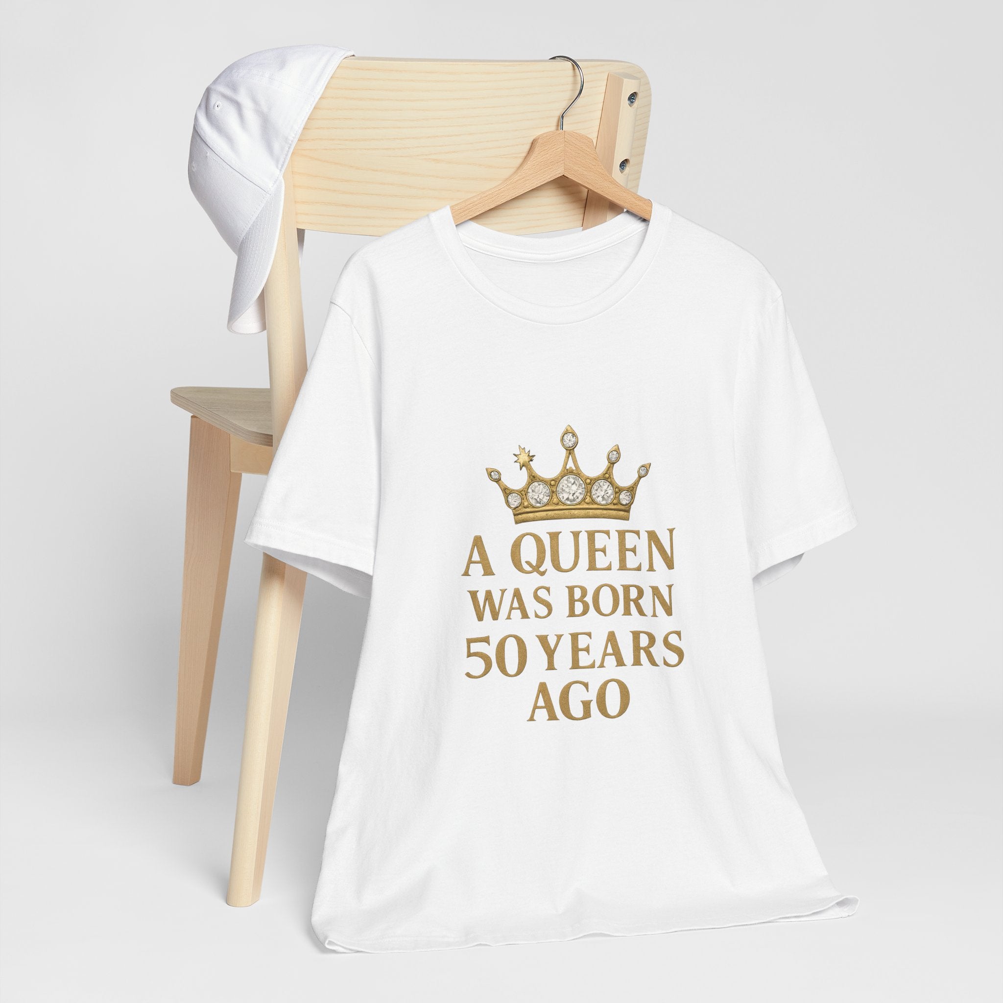 50th Birthday Queen Tee, A Queen Was Born 50 Years Ago Shirt, Anniversary Gift, Retro T-Shirt, Crown Design Tee